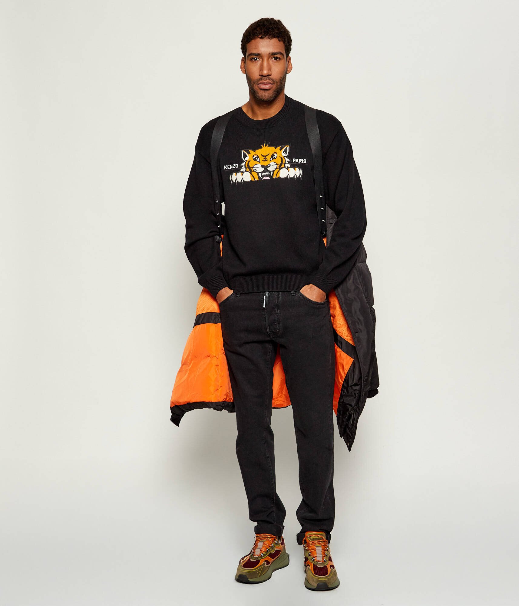 Dsquared2 De puf palton cu bretele