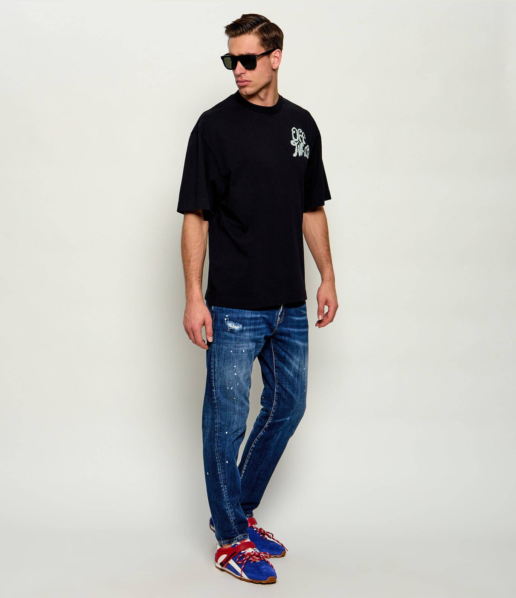 Dsquared2 Teniși din piele DC-642 | piele întoarsă cu adaos de piele