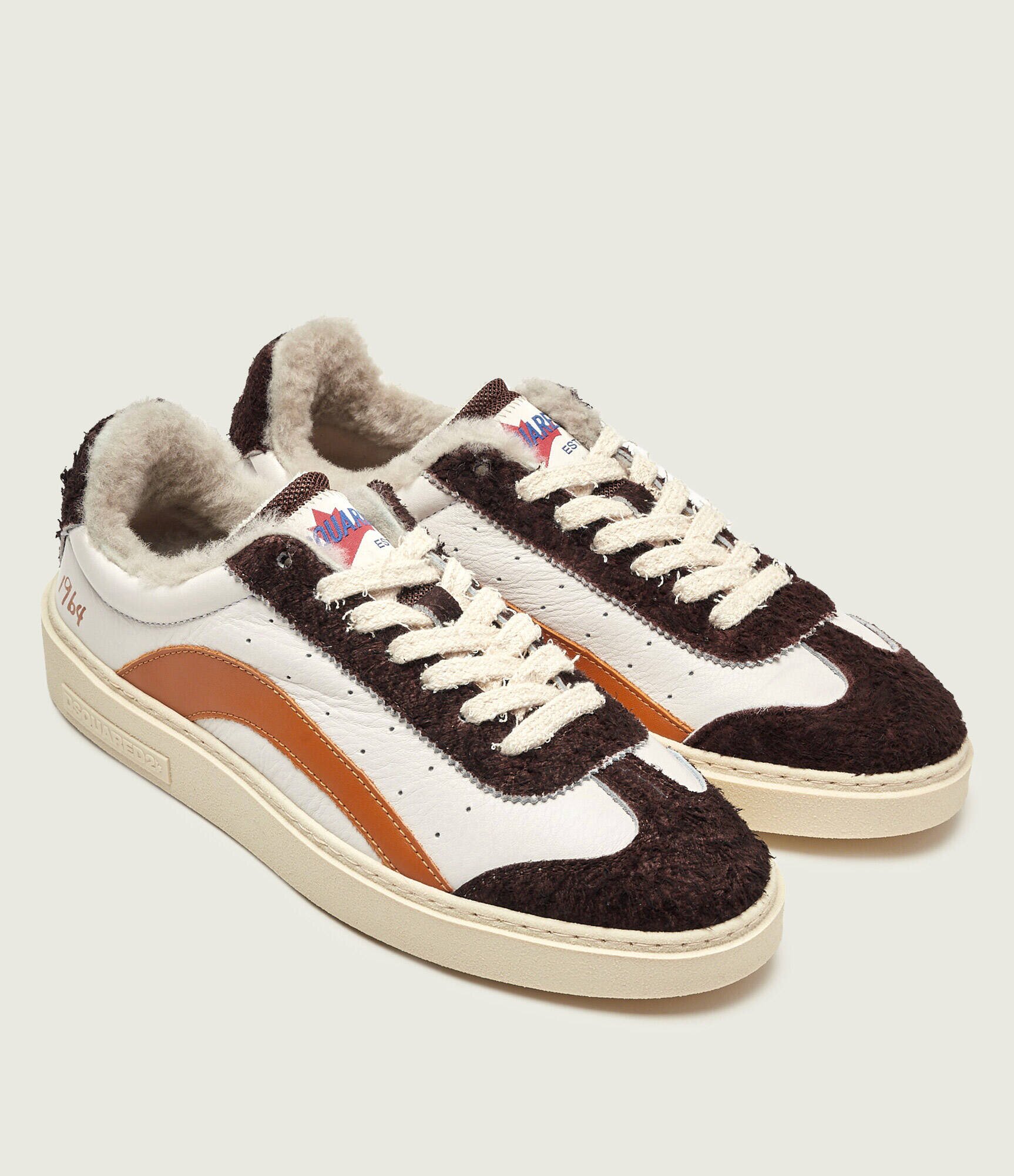 Dsquared2 Teniși din piele Rider | shearling cu adaos de lână
