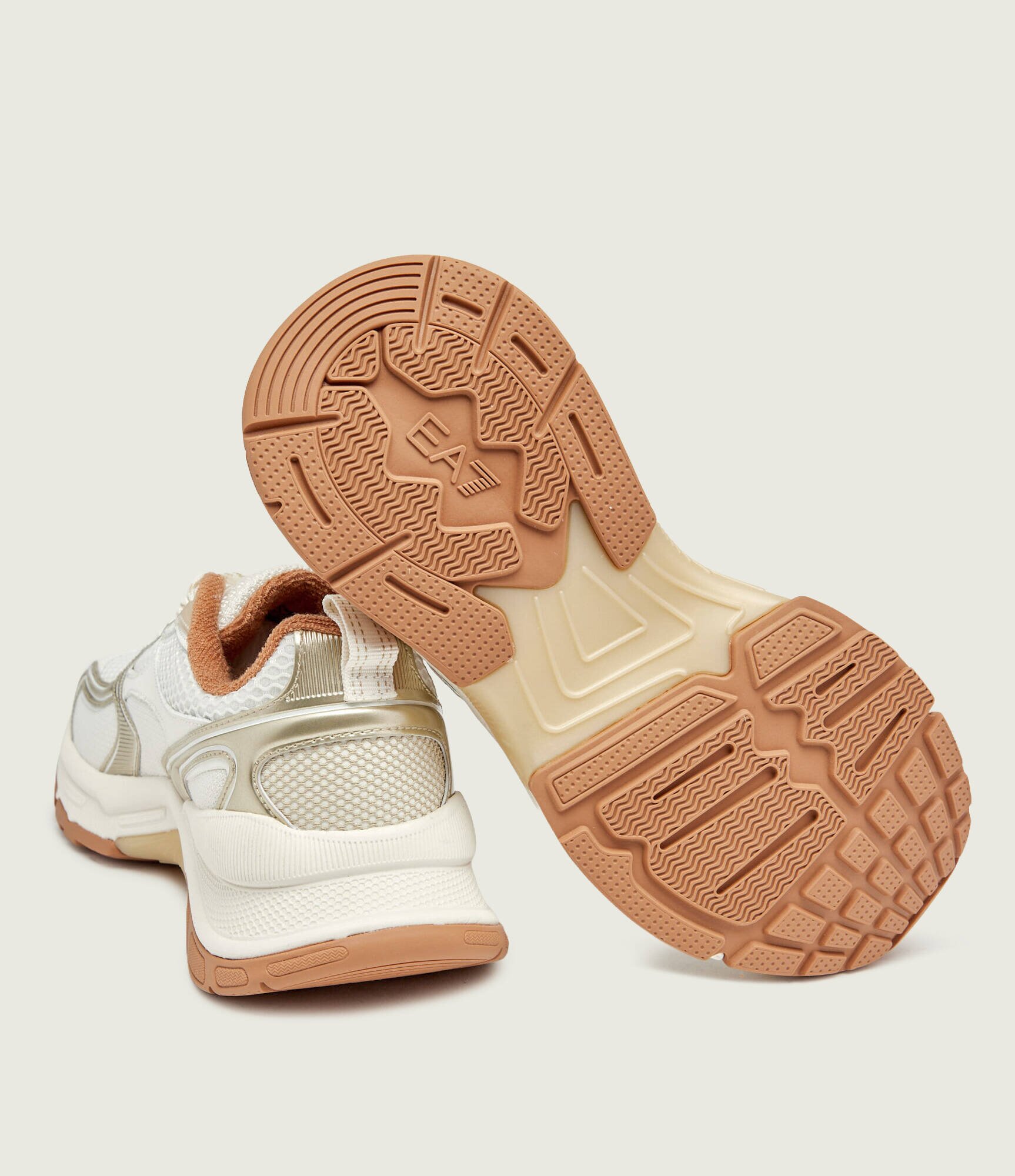 EA7 Sneakers cu adaos de piele