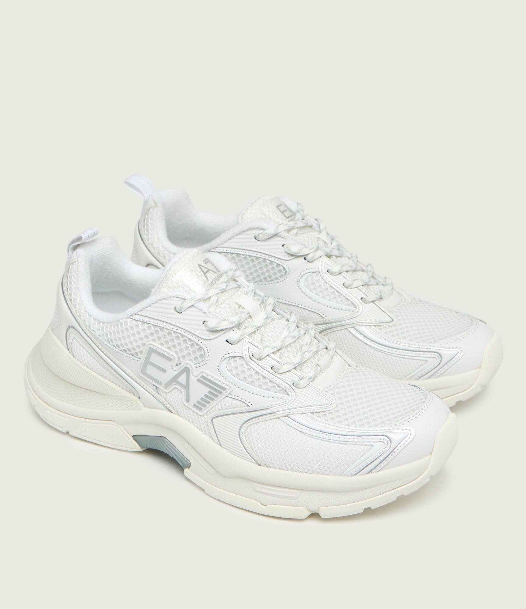 EA7 Sneakers cu adaos de piele