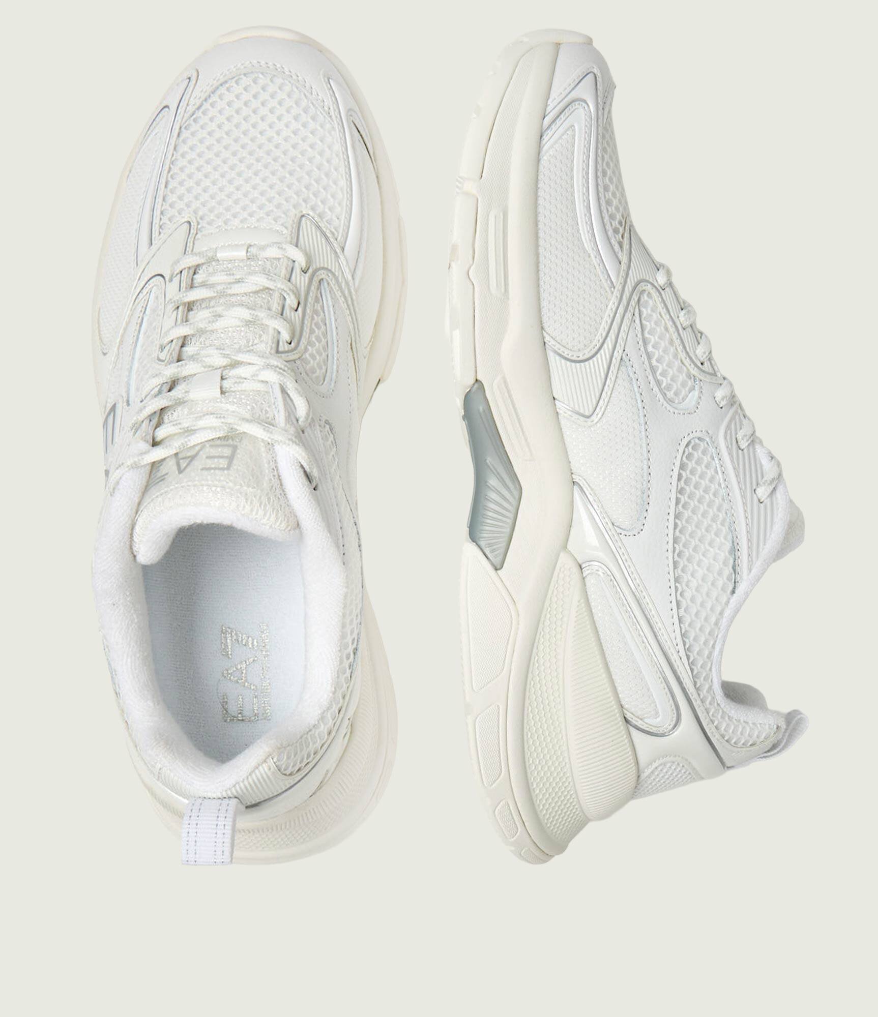 EA7 Sneakers cu adaos de piele