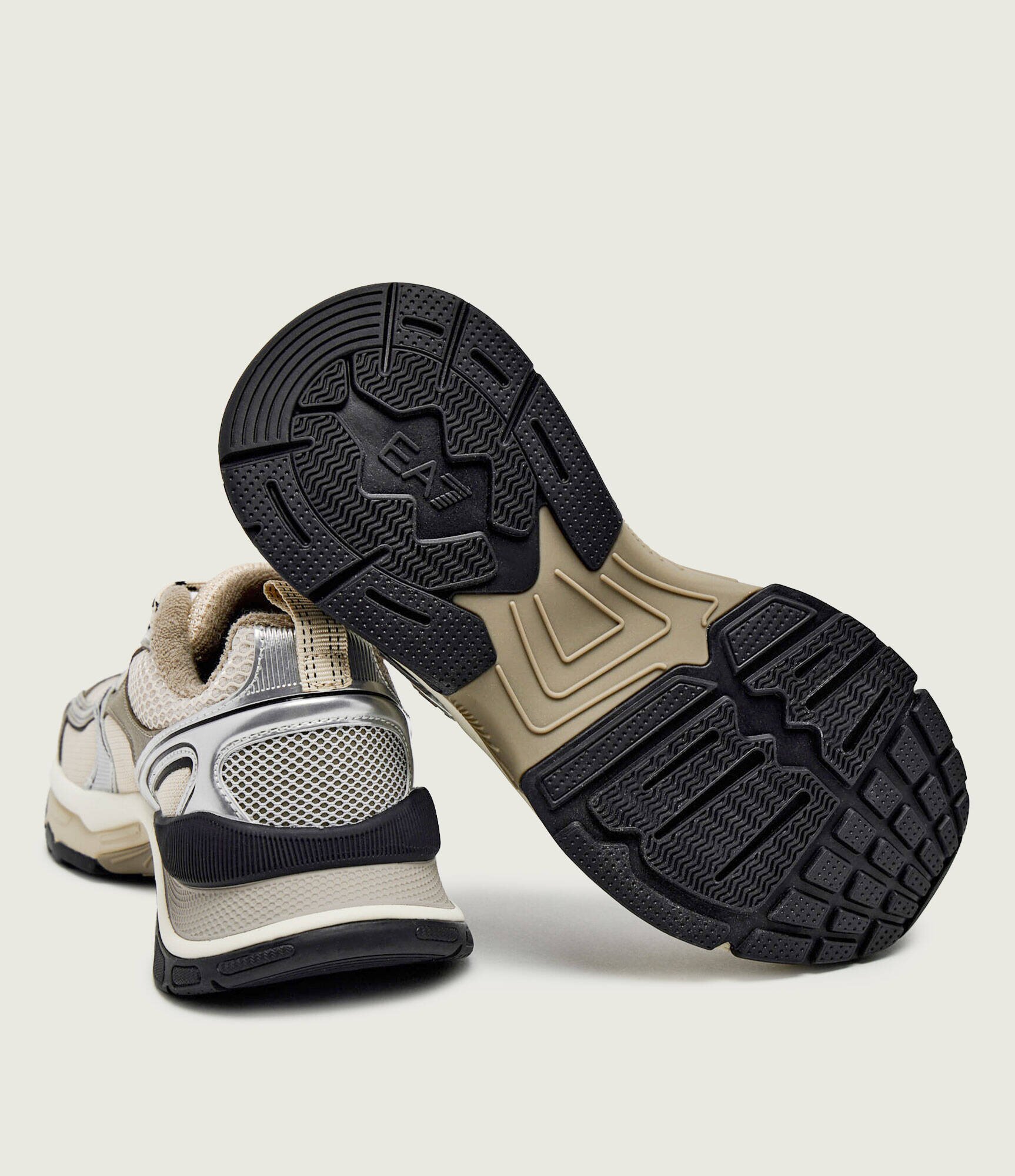EA7 Sneakers cu adaos de piele