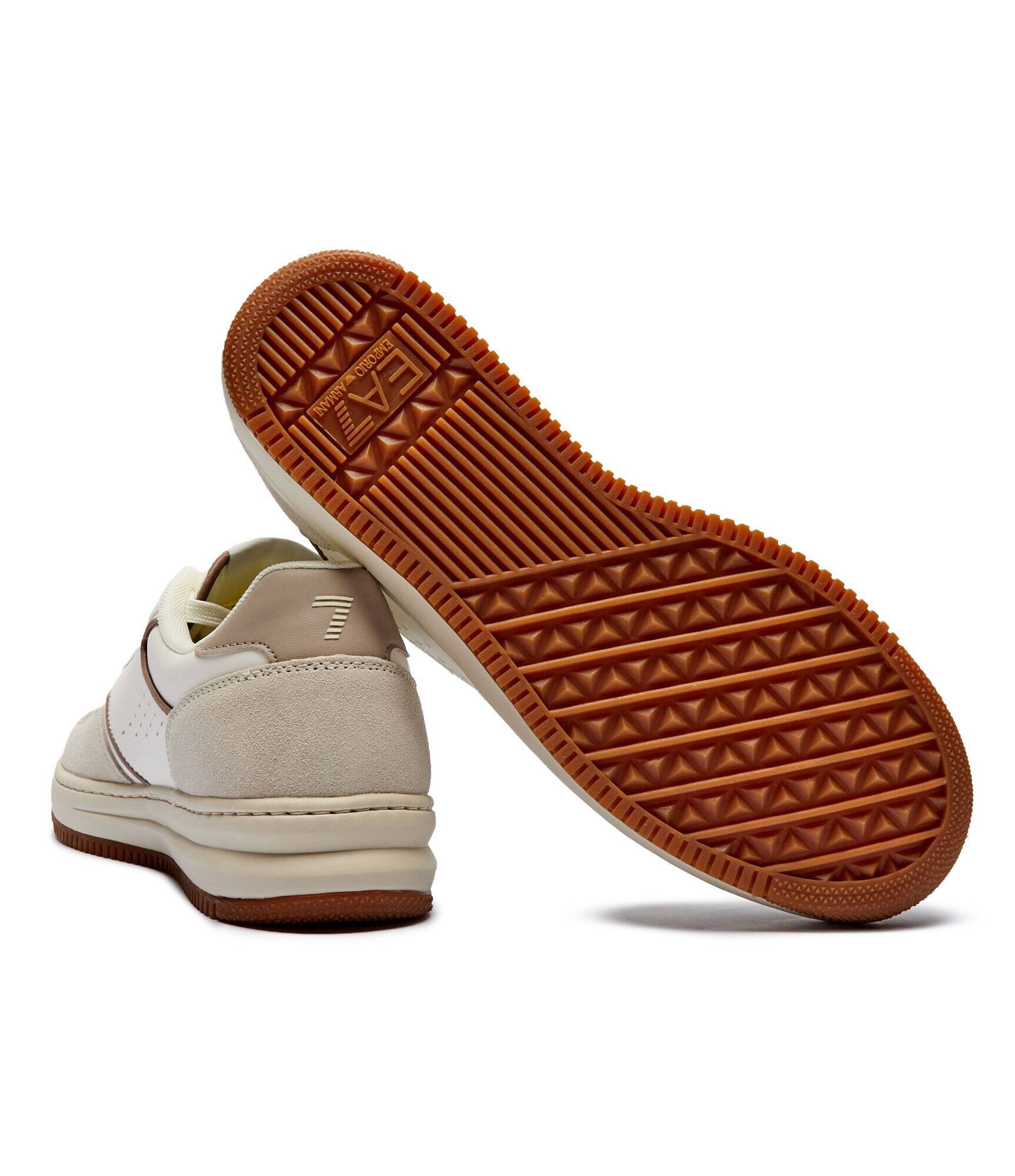 EA7 Sneakers cu adaos de piele