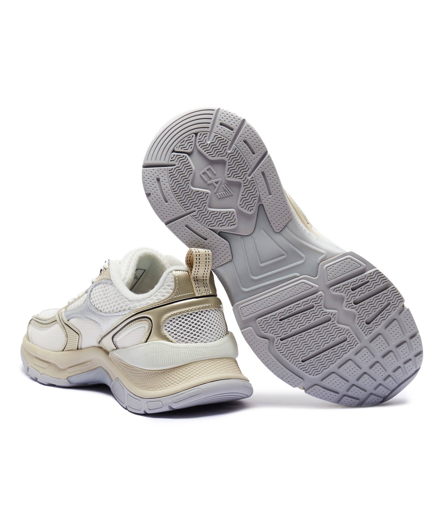 EA7 Sneakers cu adaos de piele
