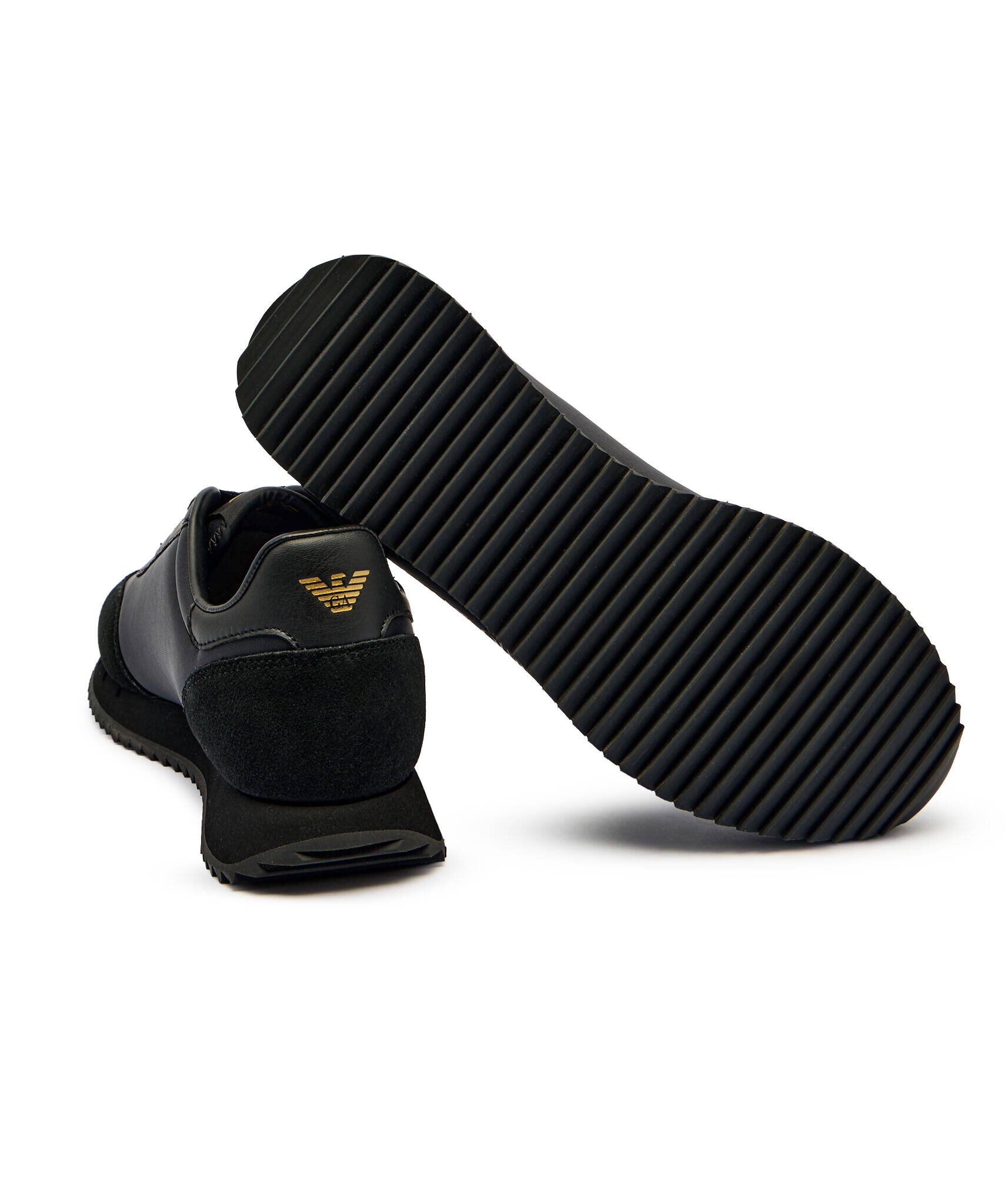 EA7 Sneakers cu adaos de piele
