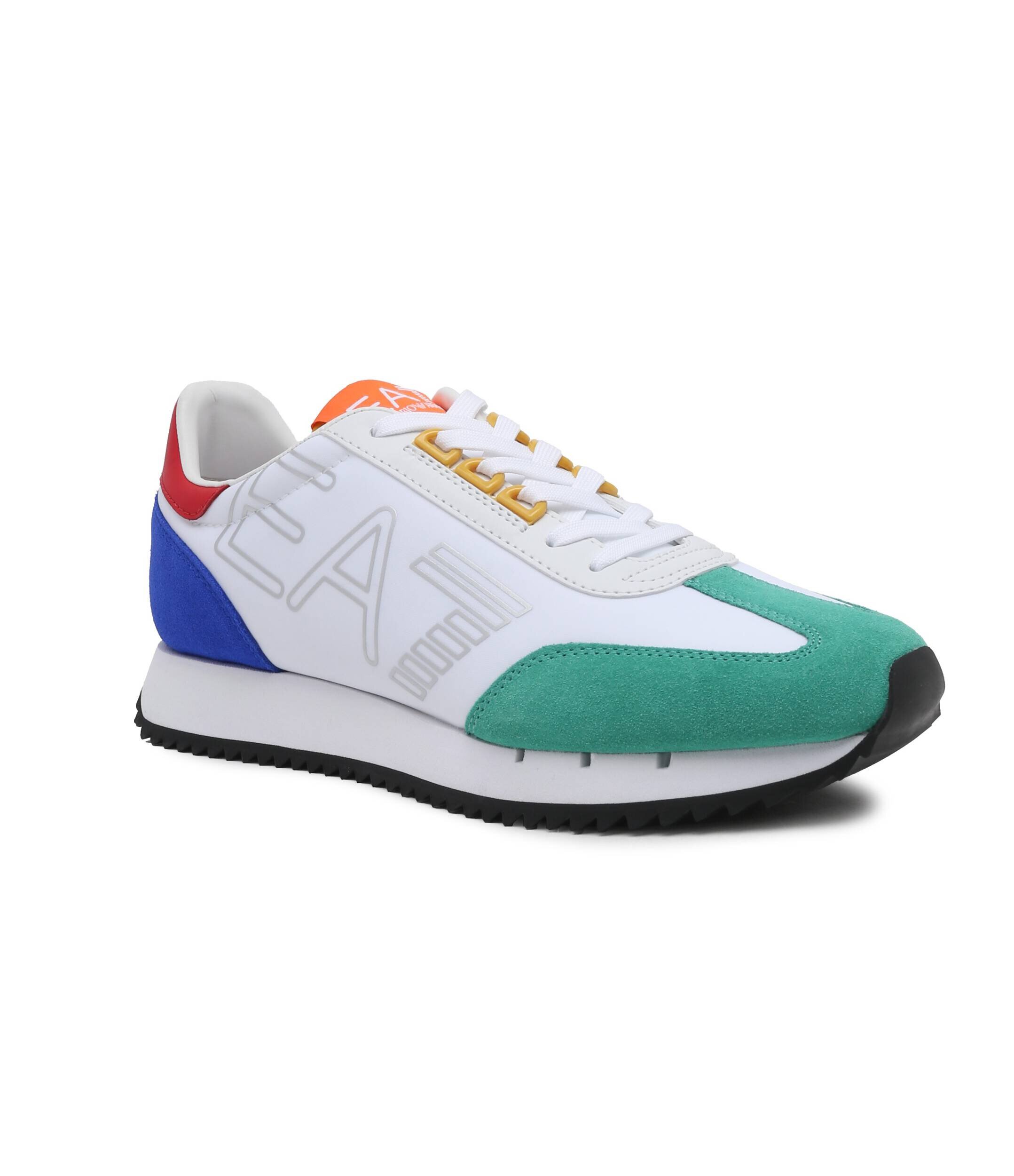 EA7 Sneakers cu adaos de piele