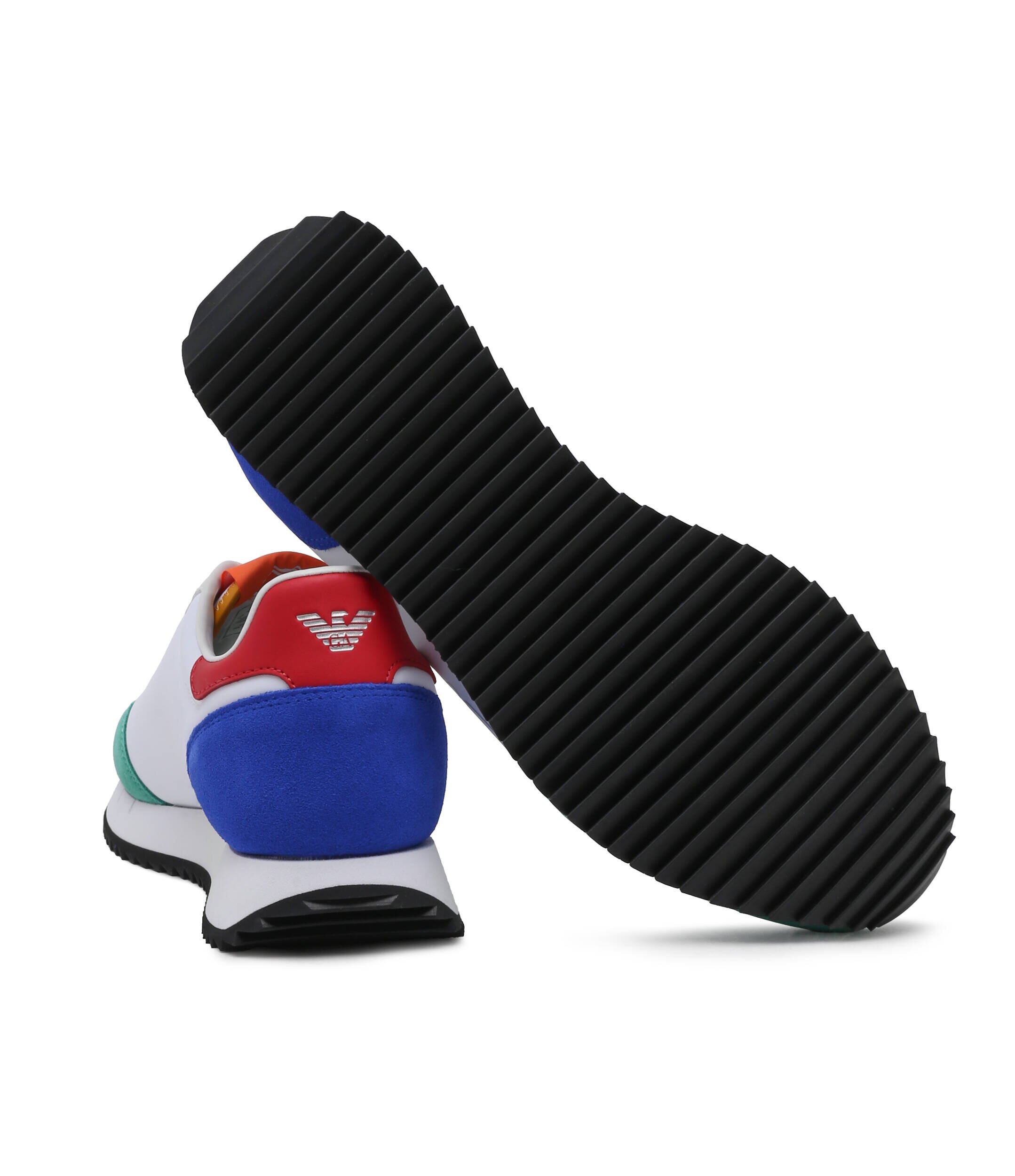 EA7 Sneakers cu adaos de piele