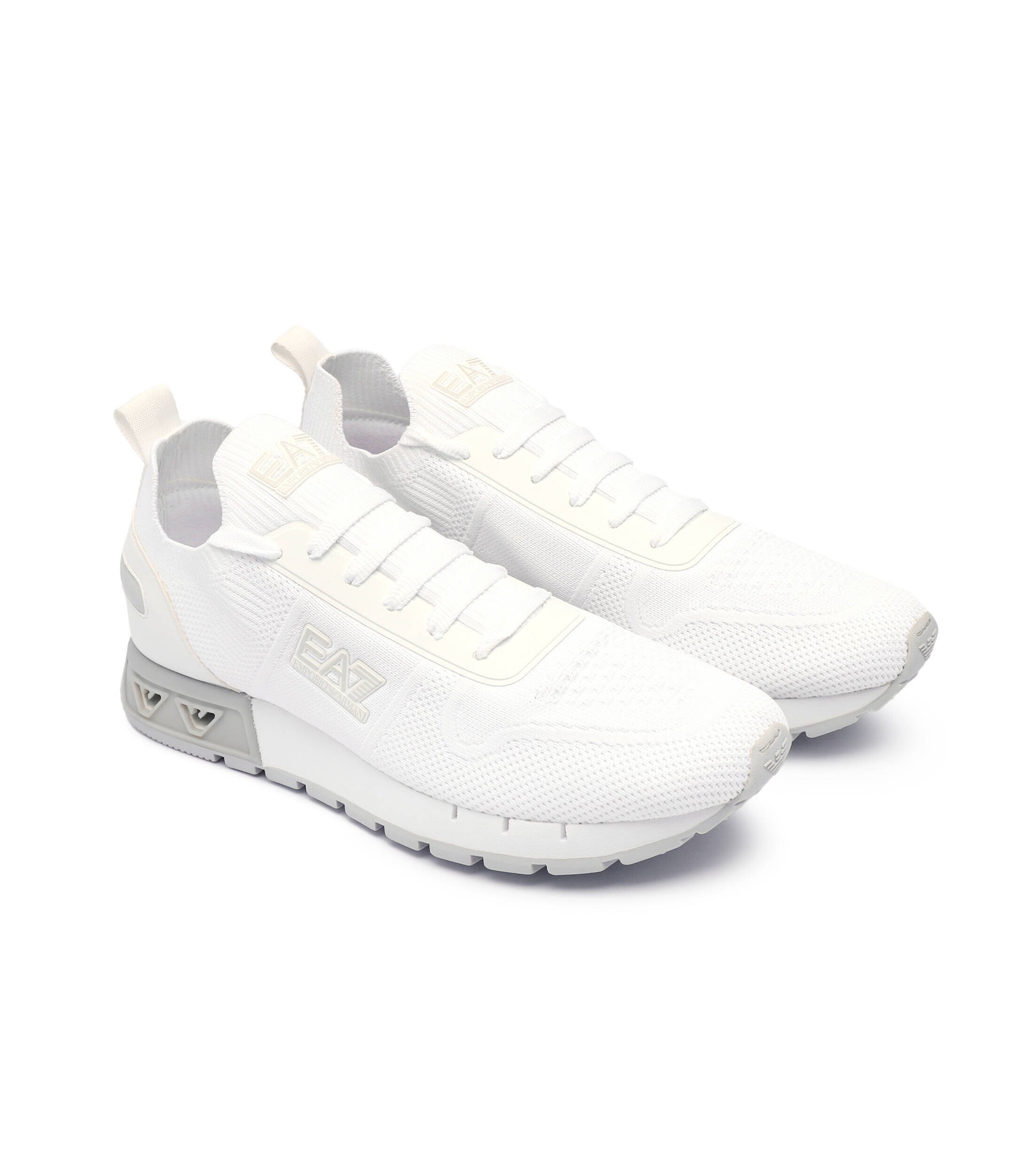 EA7 Sneakers cu adaos de piele