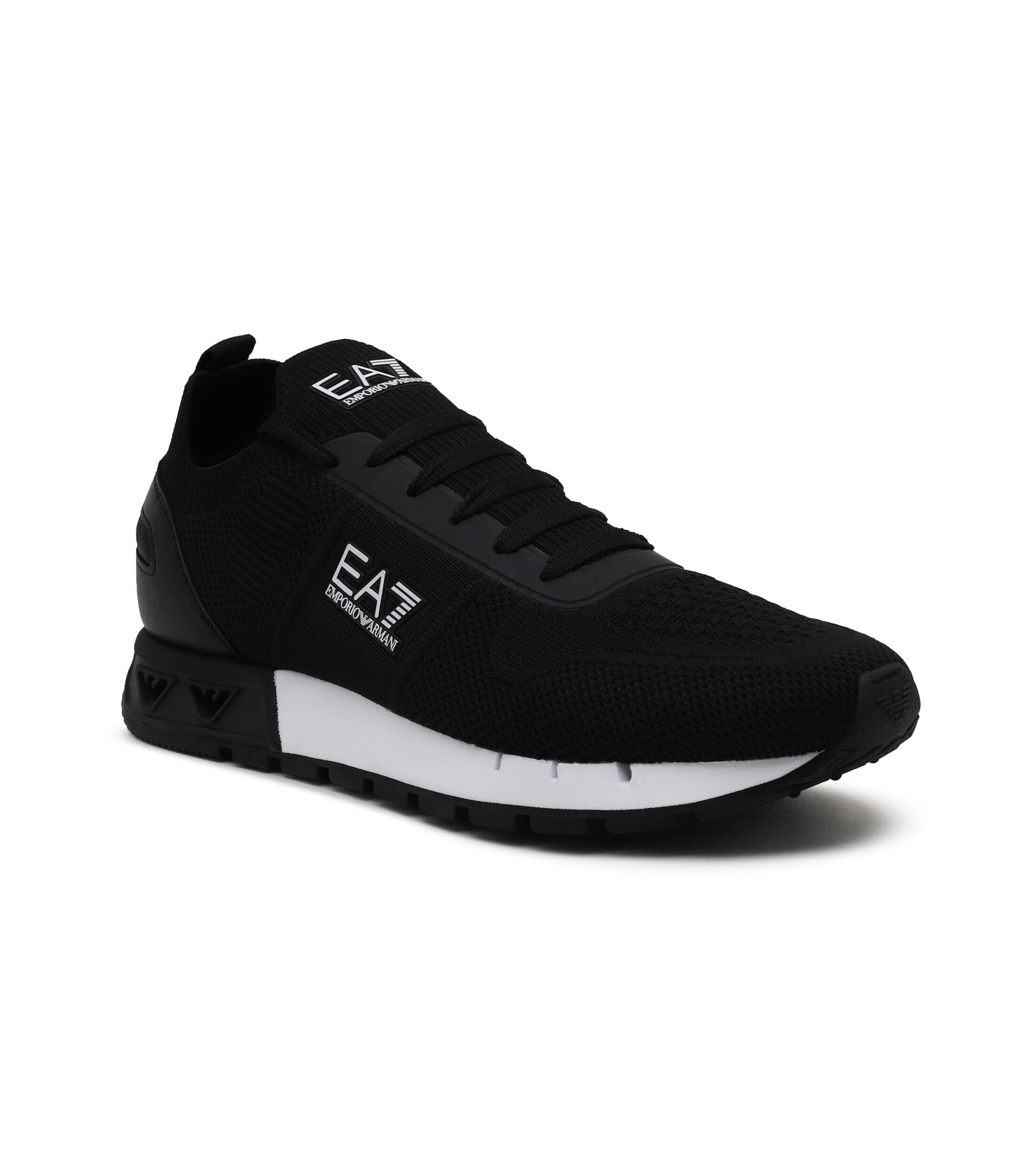 EA7 Sneakers cu adaos de piele