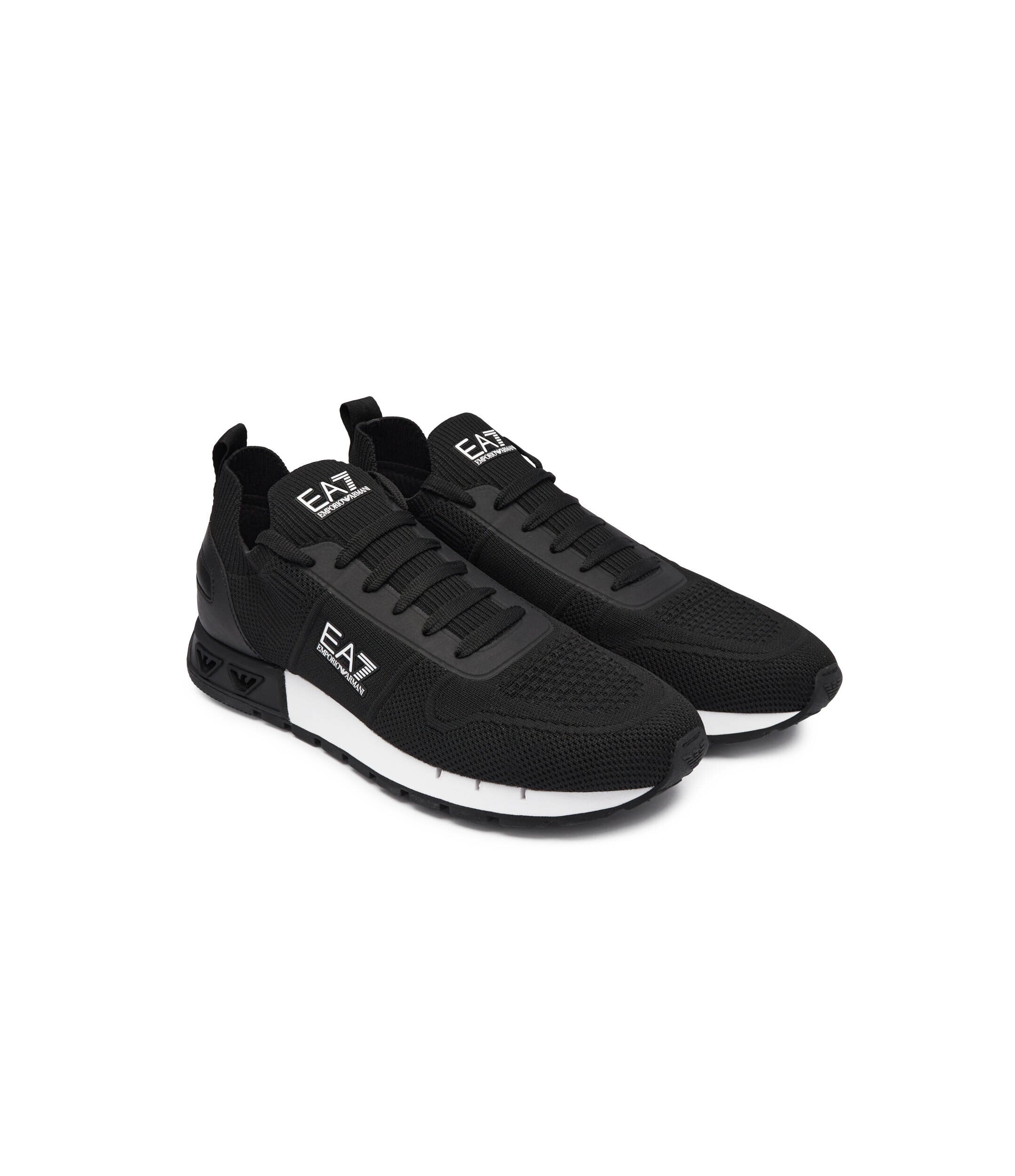 EA7 Sneakers cu adaos de piele