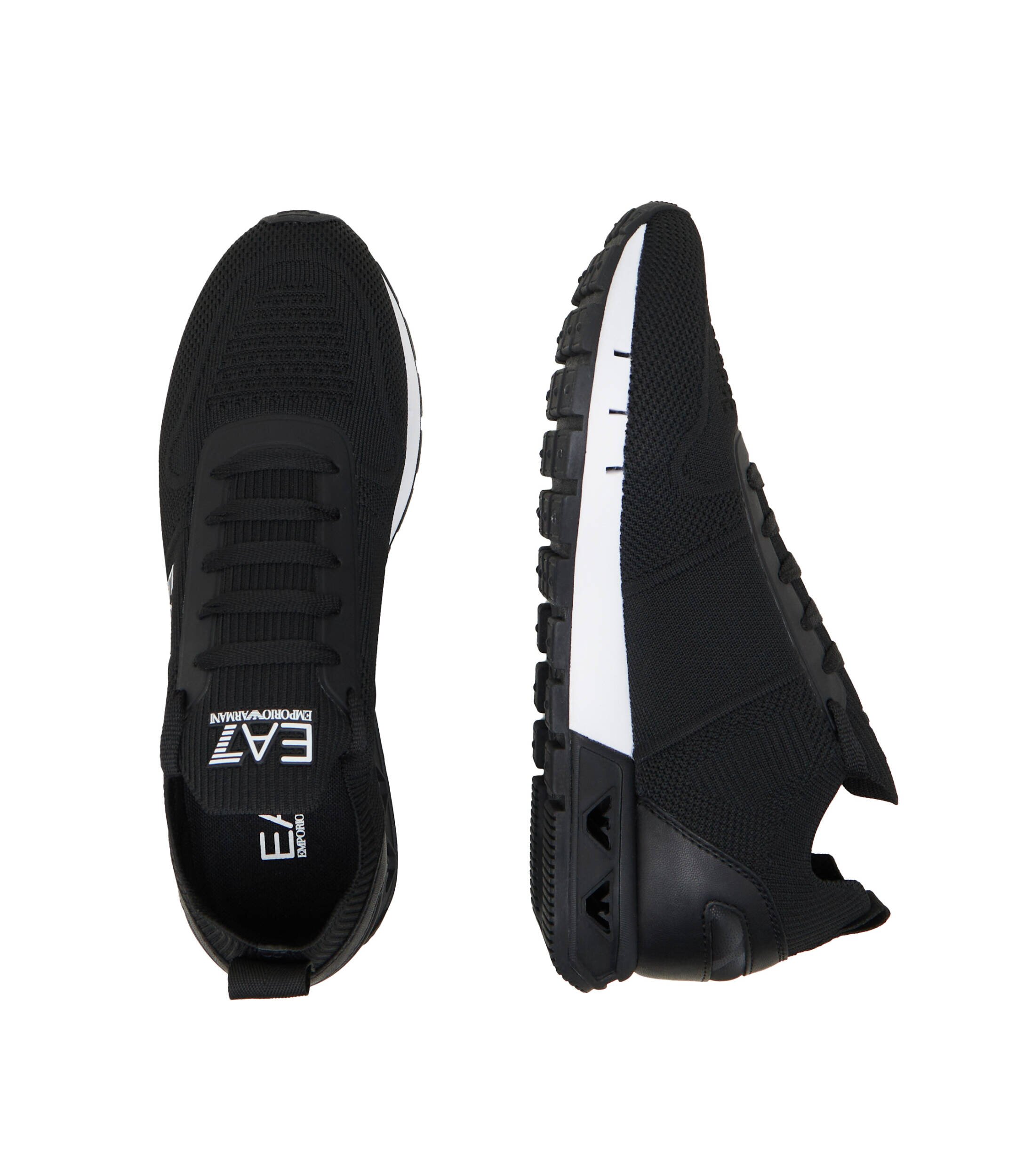 EA7 Sneakers cu adaos de piele
