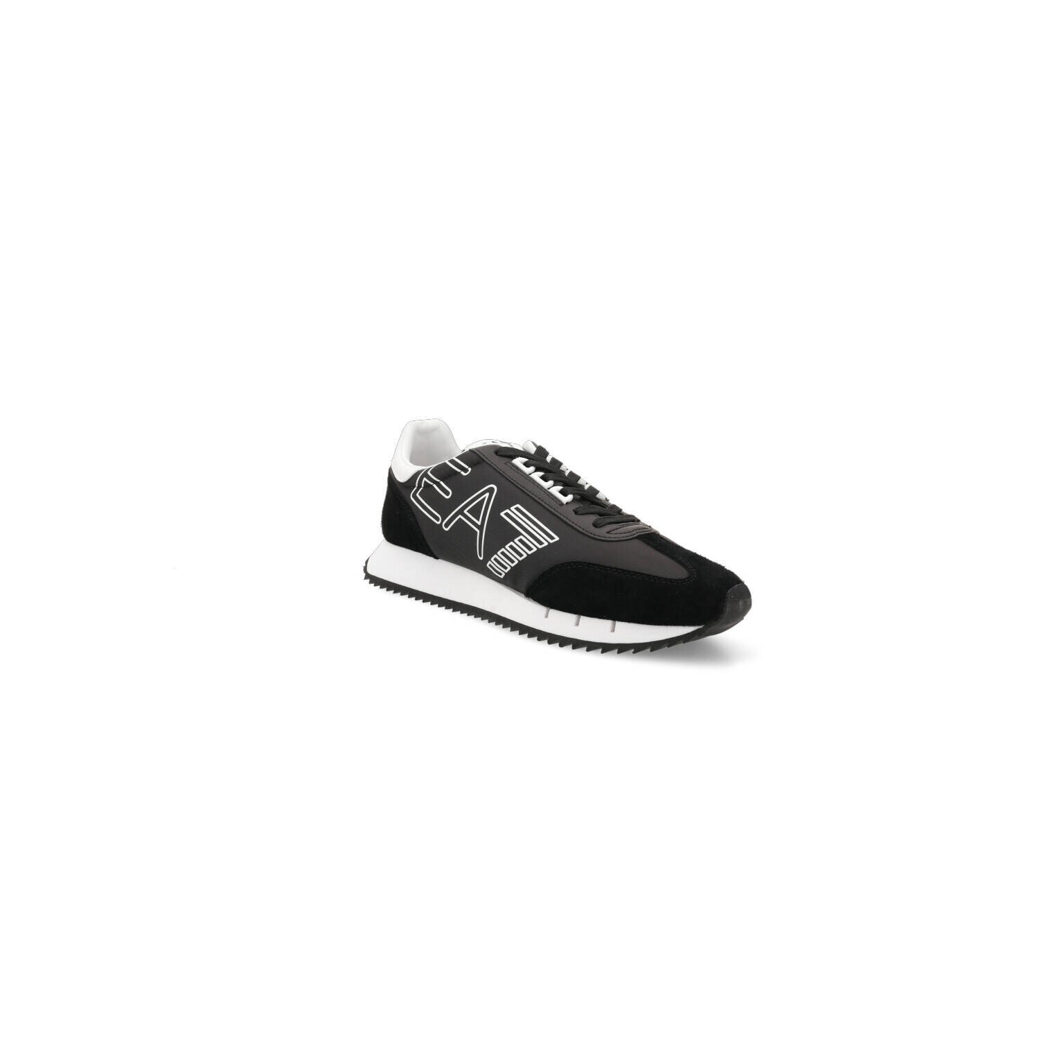EA7 Sneakers cu adaos de piele