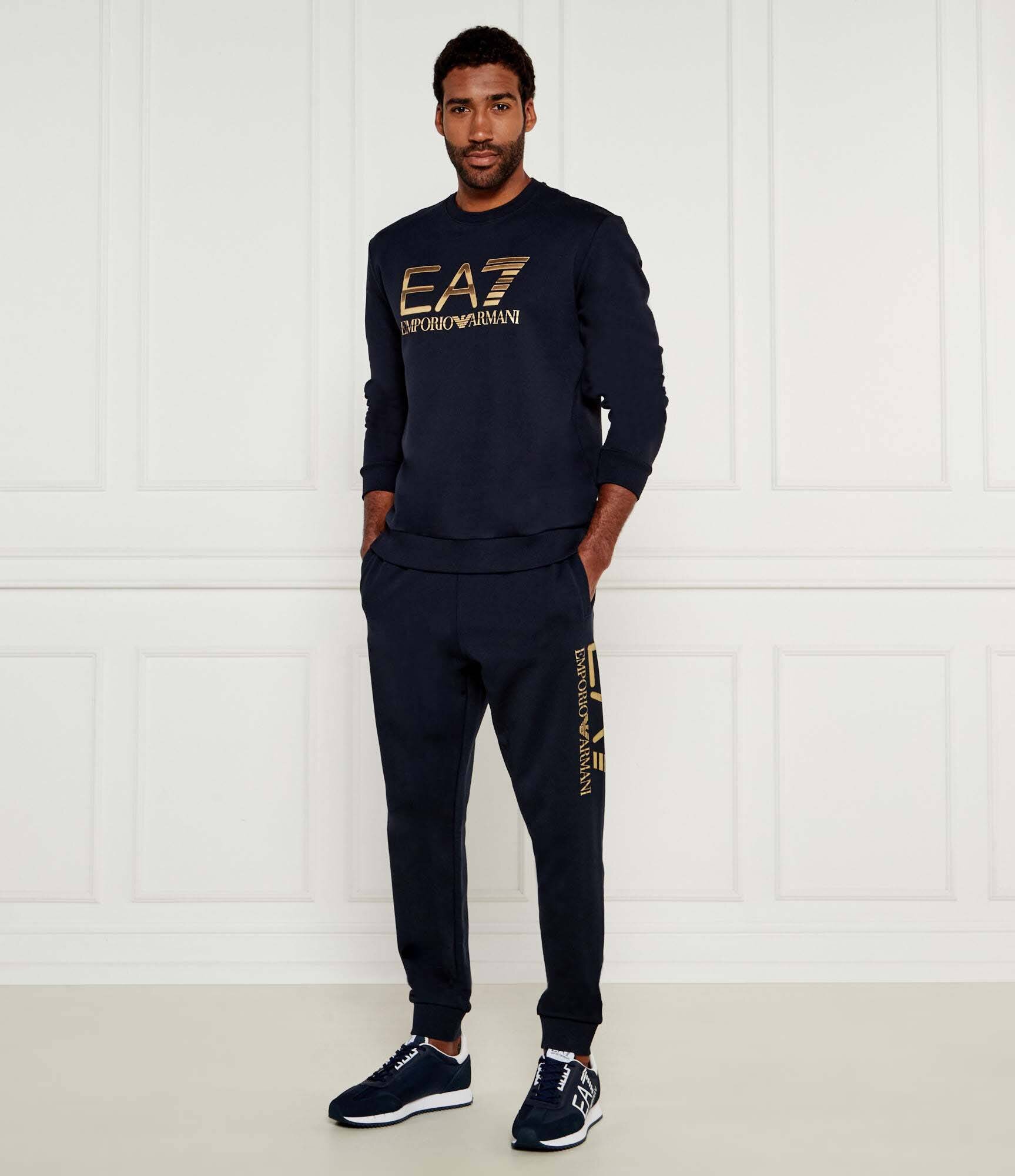 EA7 Sneakers cu adaos de piele