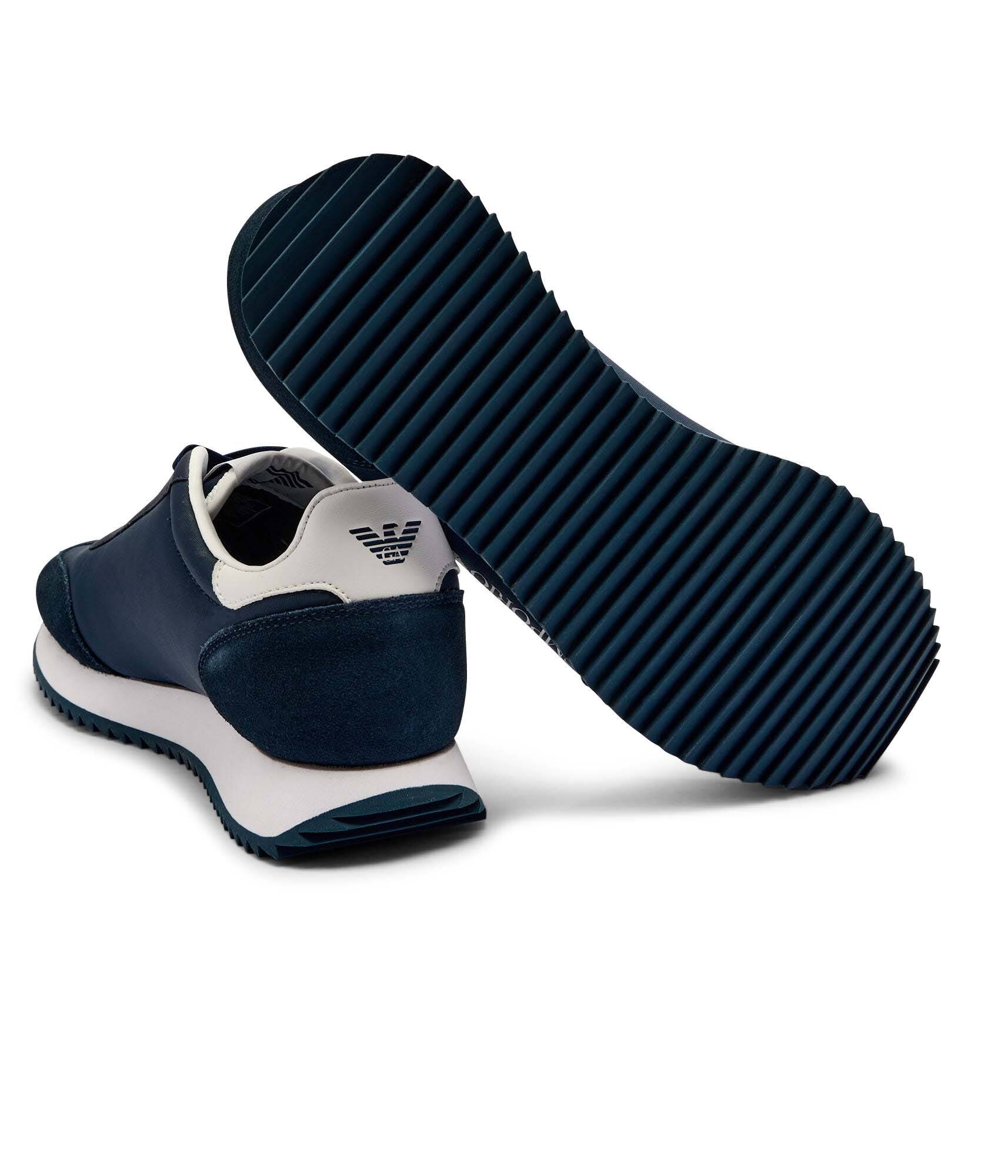 EA7 Sneakers cu adaos de piele