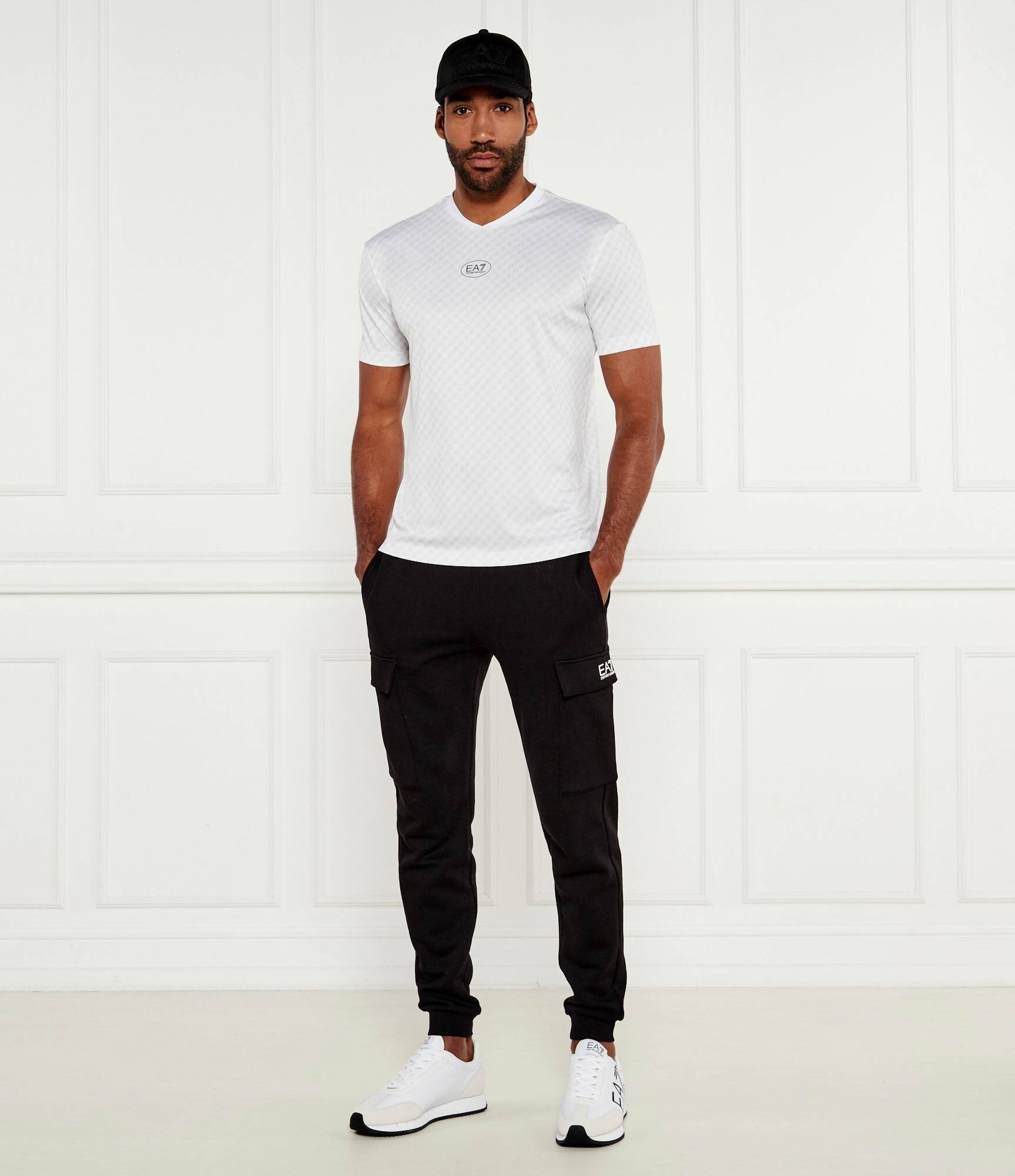 EA7 Sneakers cu adaos de piele