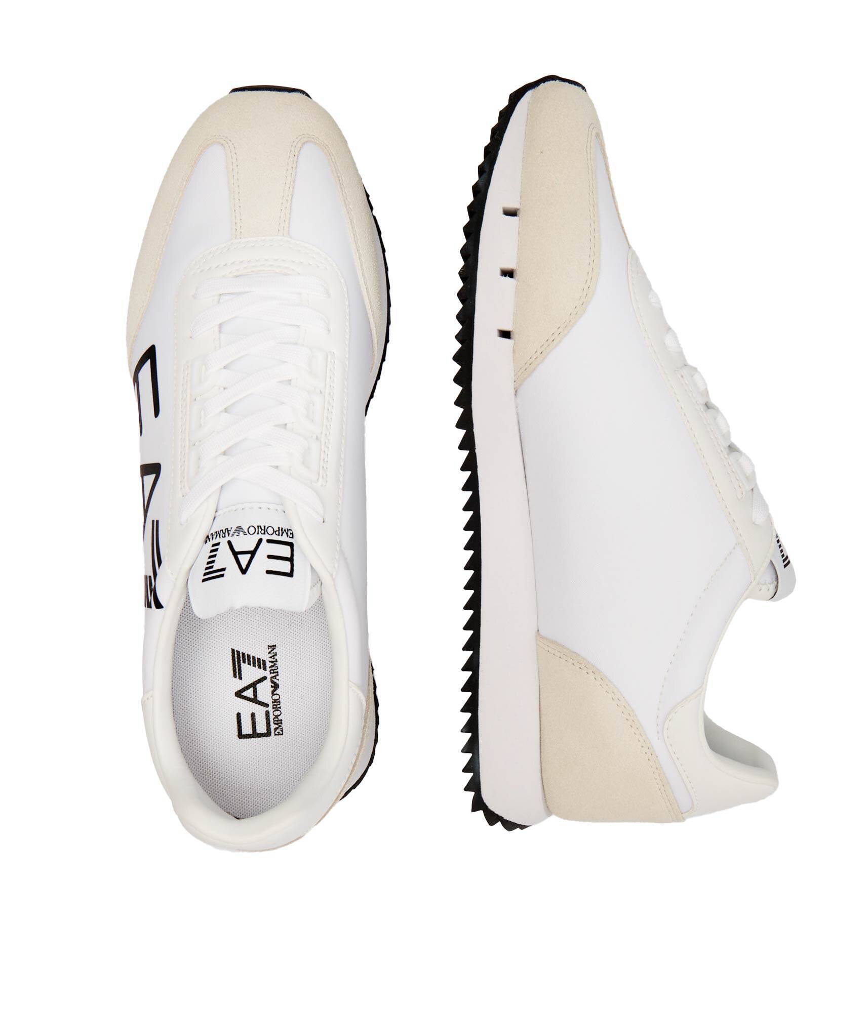 EA7 Sneakers cu adaos de piele