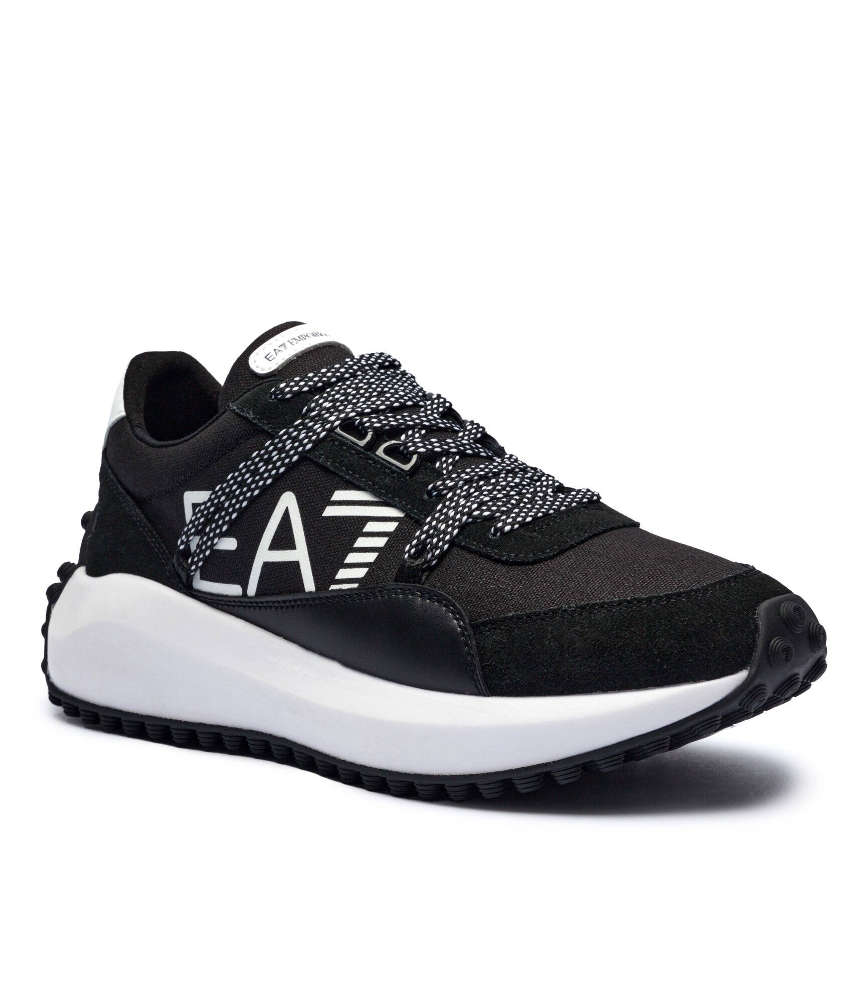 EA7 Sneakers cu adaos de piele