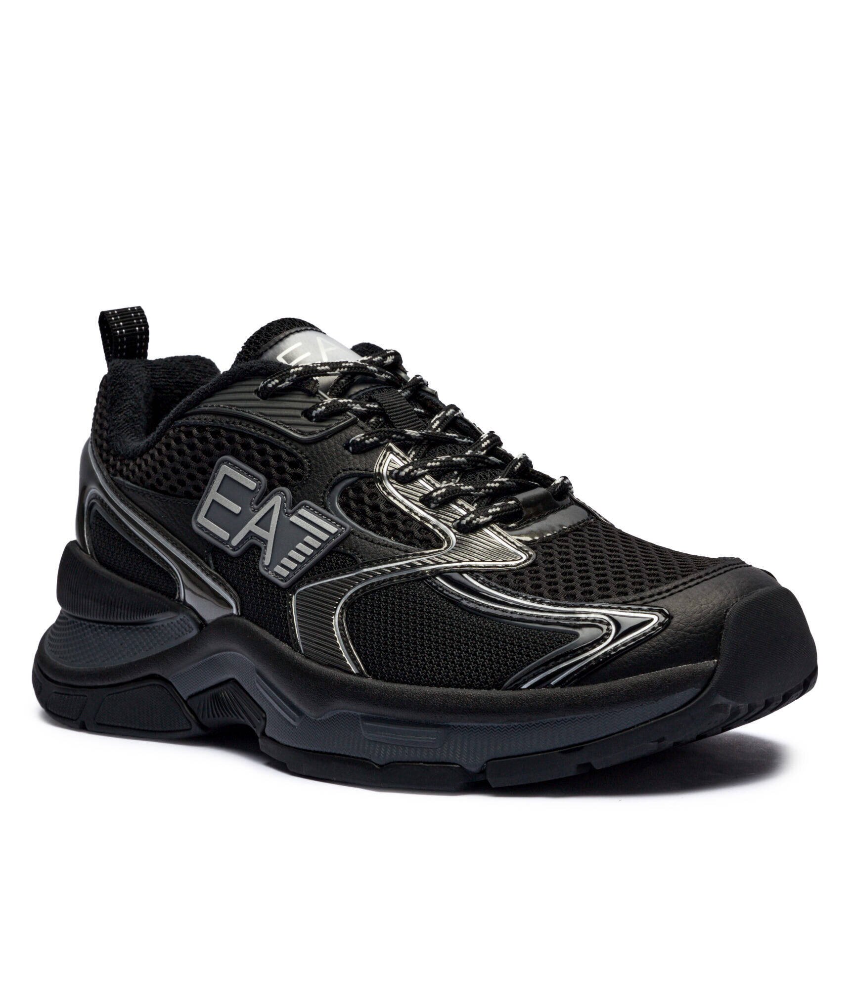 EA7 Sneakers cu adaos de piele