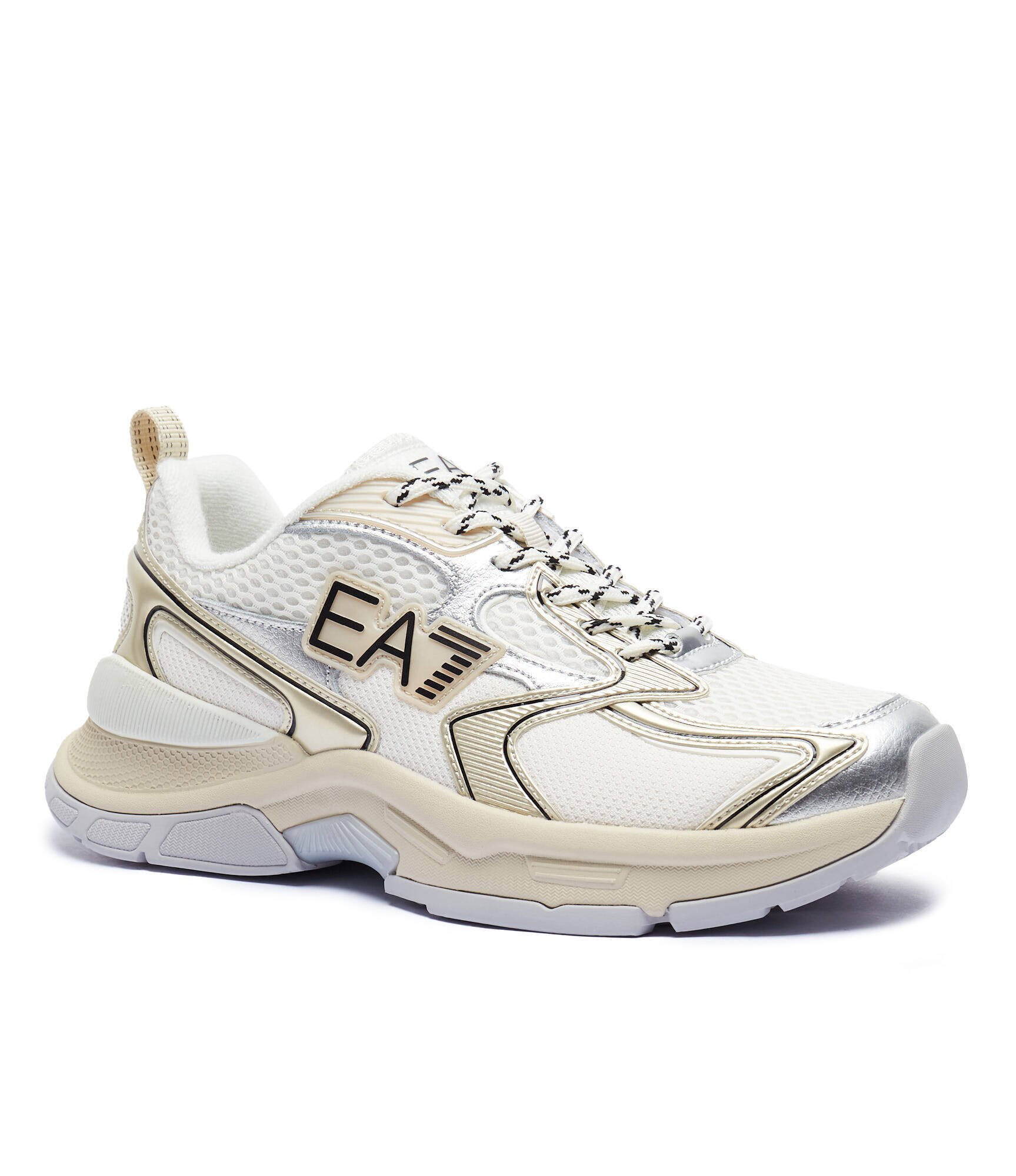 EA7 Sneakers cu adaos de piele