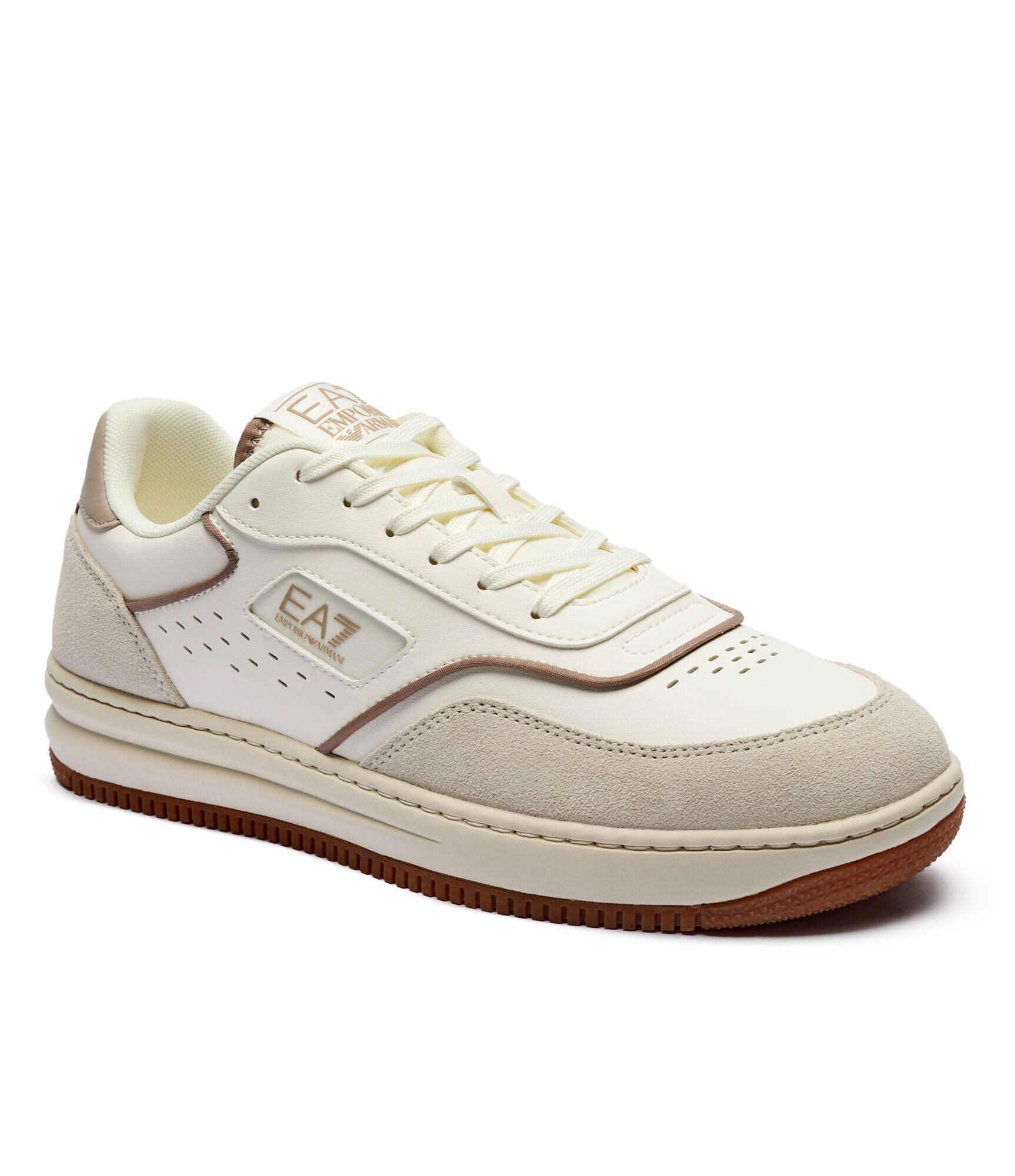 EA7 Sneakers cu adaos de piele