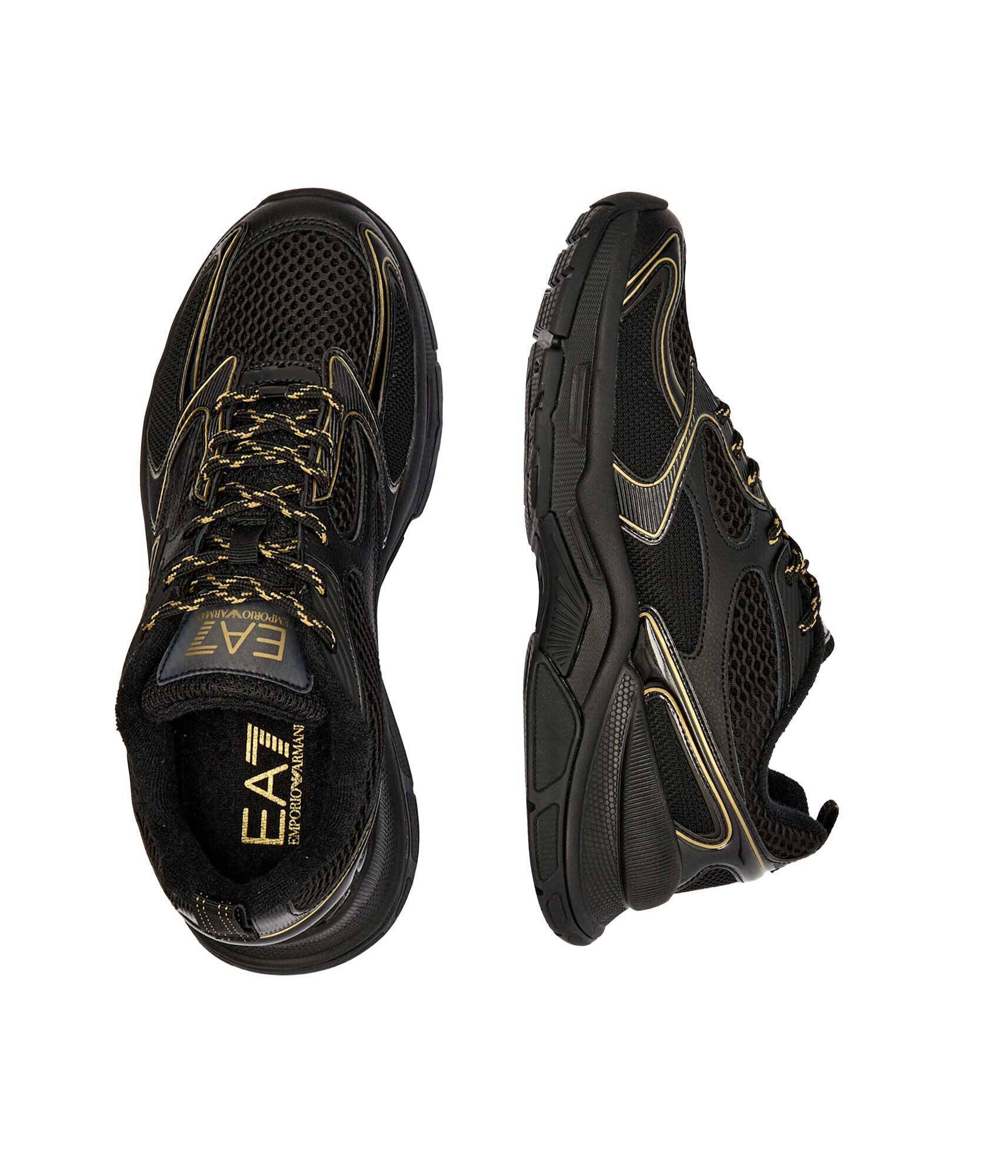 EA7 Sneakers cu adaos de piele
