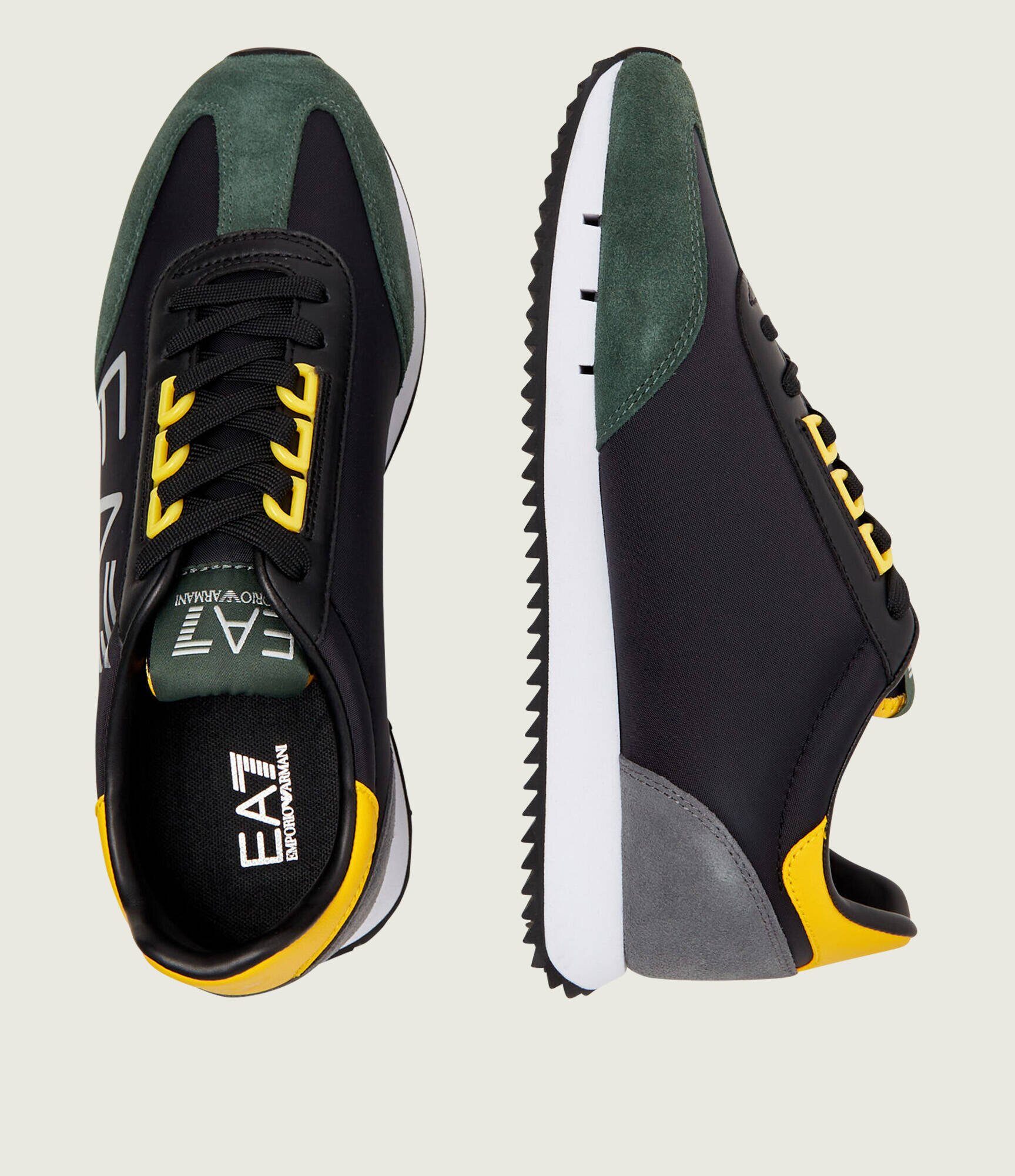 EA7 Sneakers cu adaos de piele