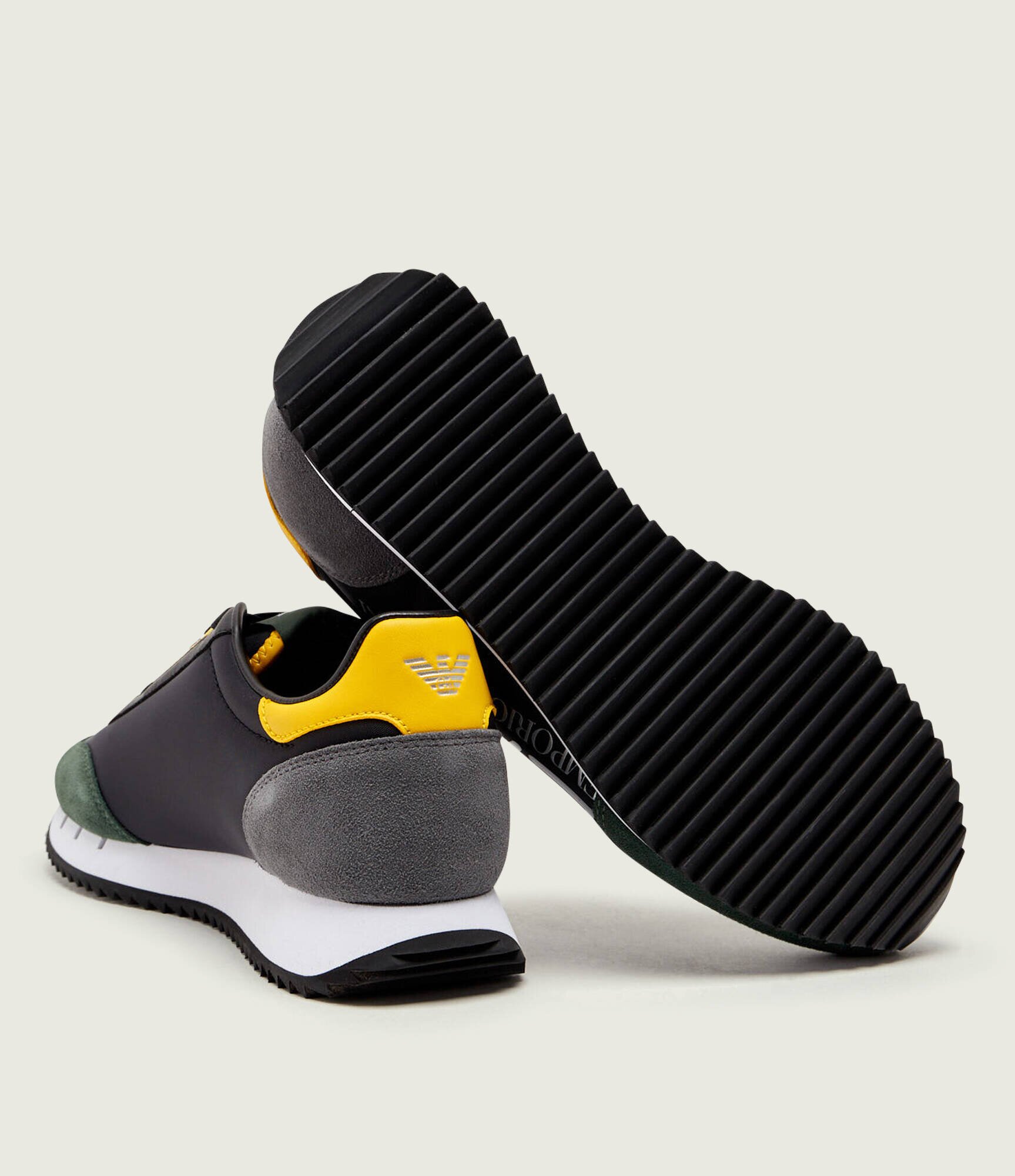 EA7 Sneakers cu adaos de piele