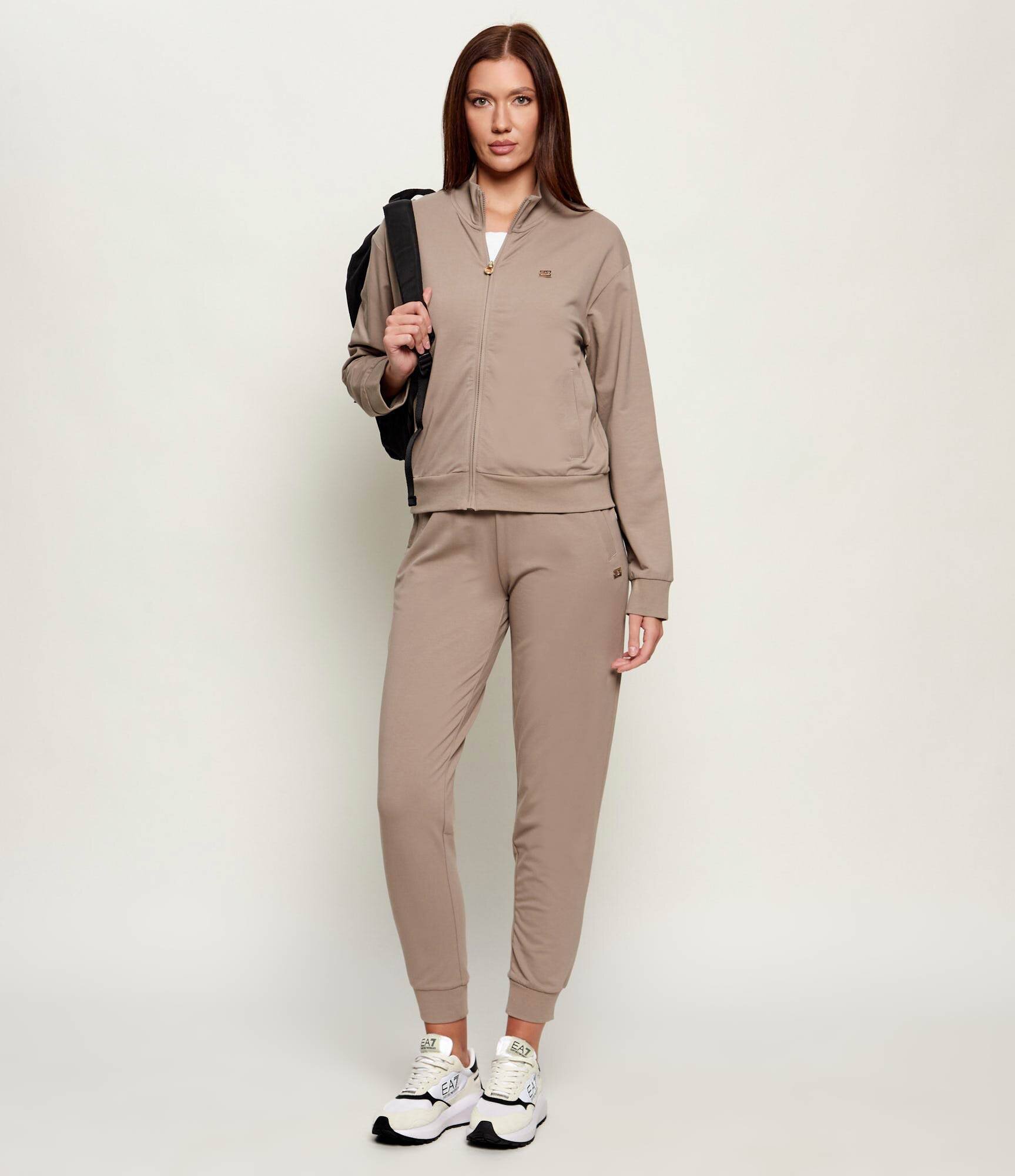 EA7 Sneakers cu adaos de piele