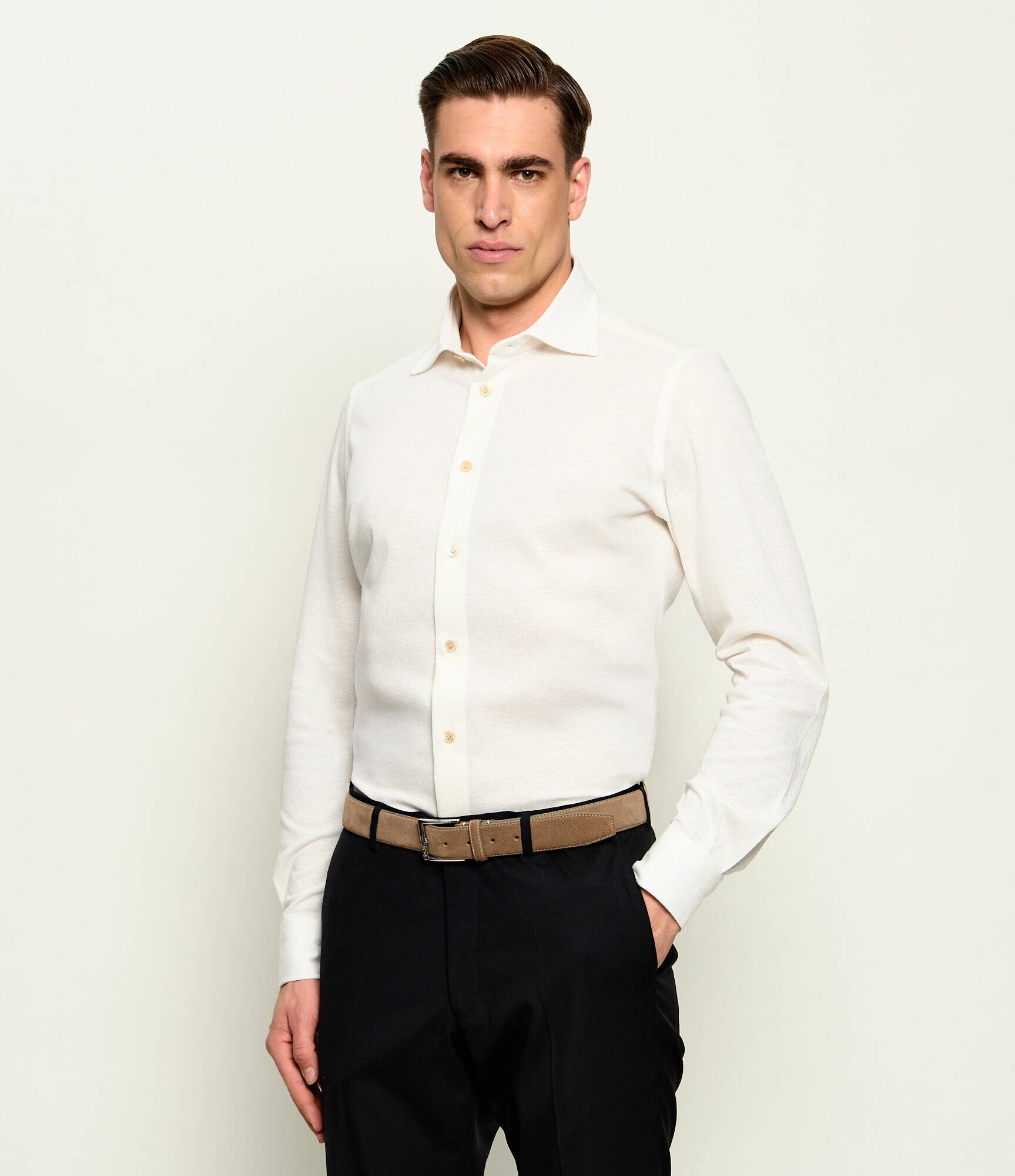 Eleventy Cămașă DANDY | Slim Fit | cu adaos de in