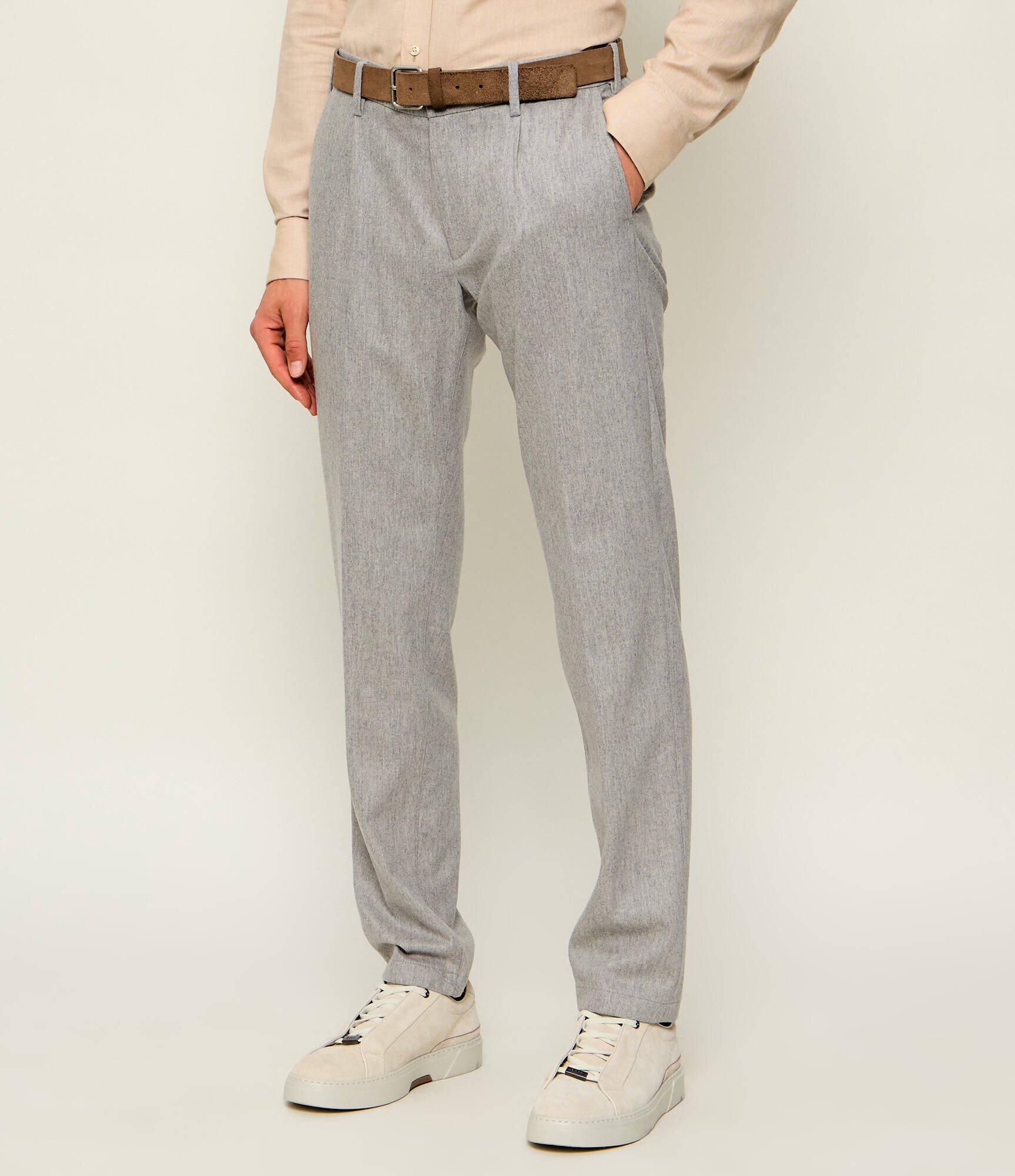 Eleventy De lână pantaloni chino | Straight fit cu adaos de cașmir