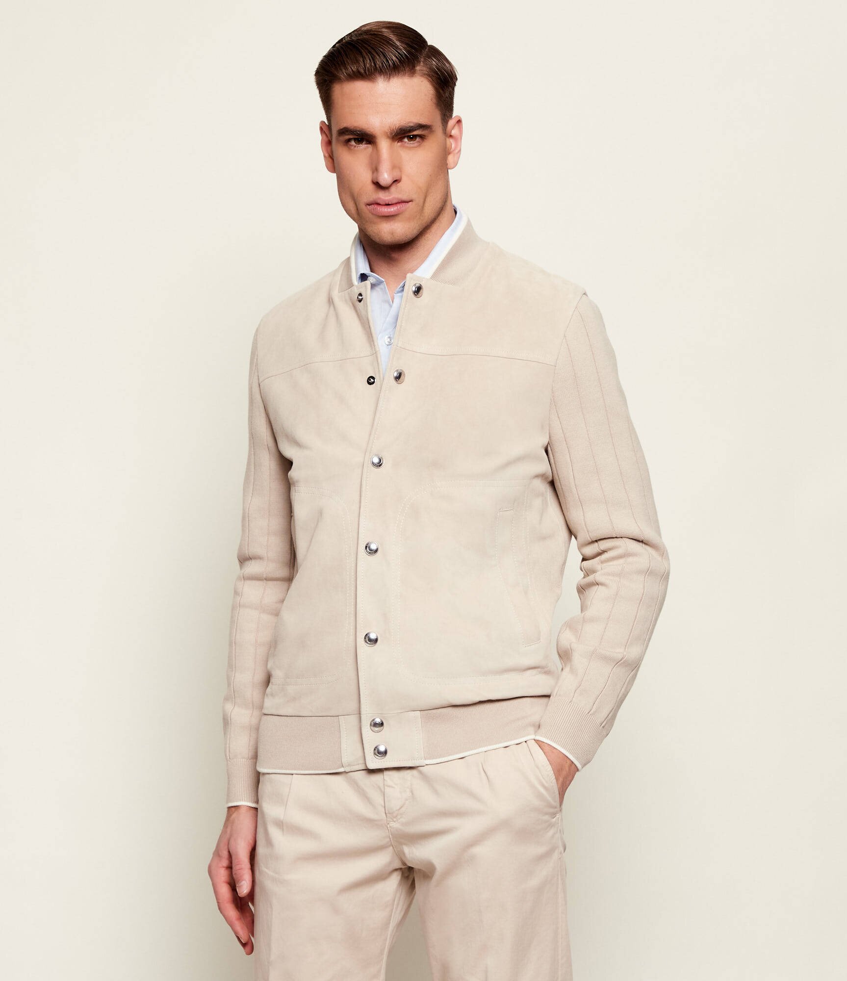 Eleventy Geacă bomber | regular fit | piele întoarsă