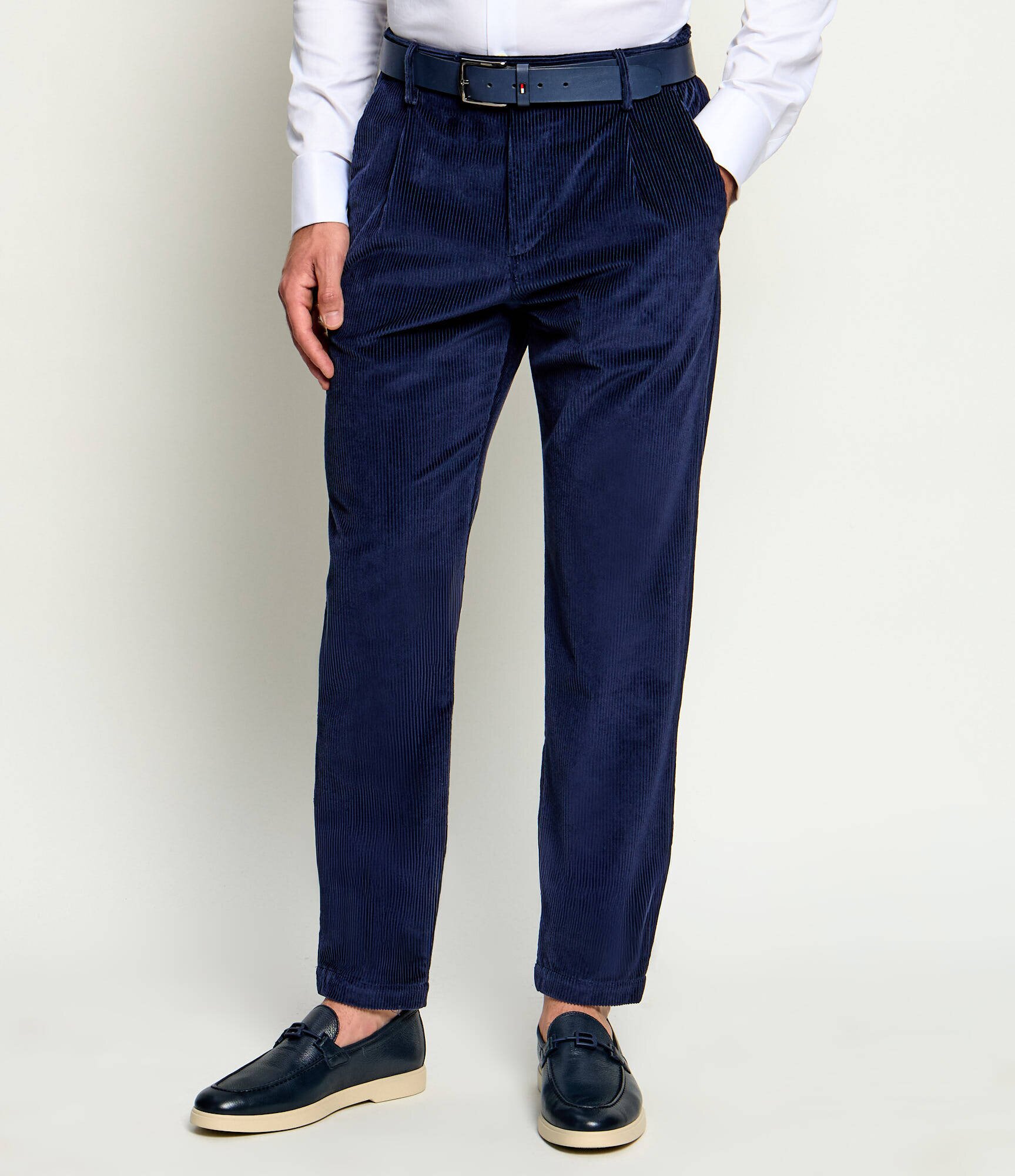 Eleventy Pantaloni | catifea reiată | regular fit cu adaos de cașmir