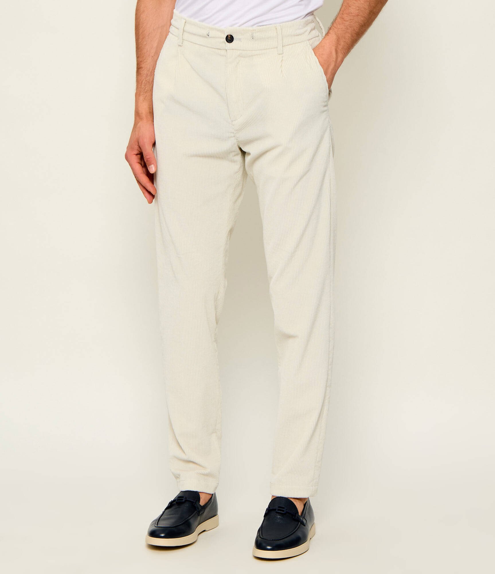 Eleventy Pantaloni | catifea reiată | regular fit cu adaos de cașmir