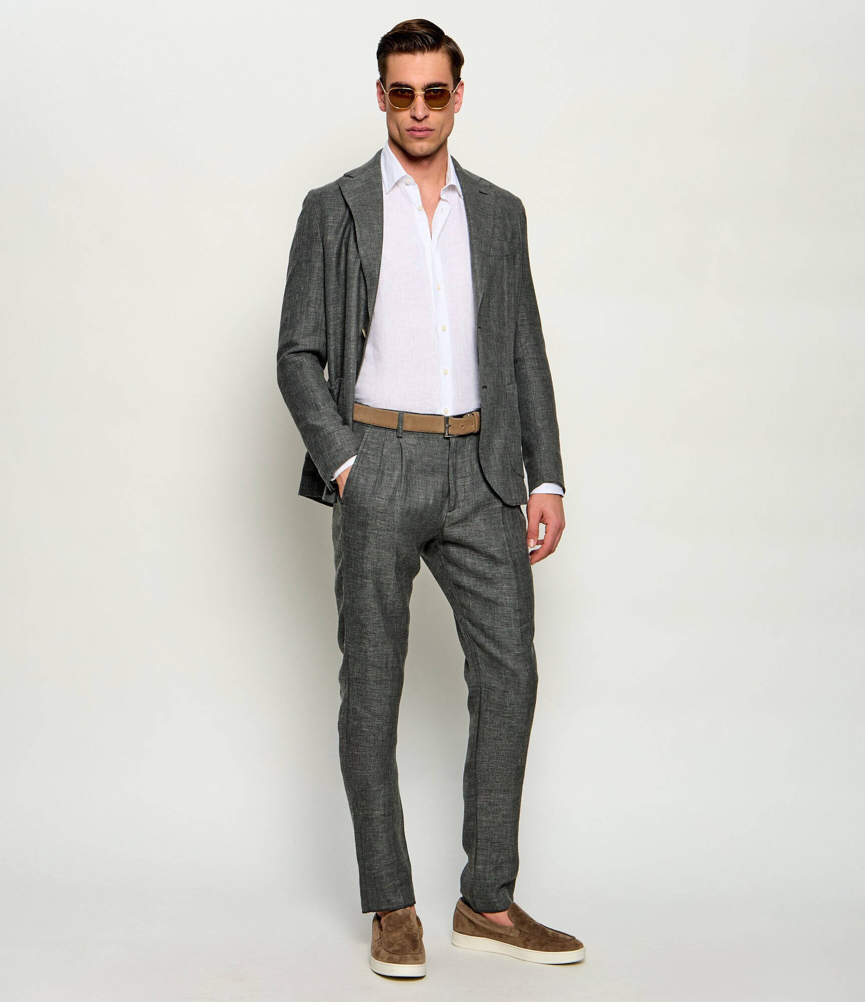 Eleventy Pantaloni | Slim Fit | cu adaos de mătase și lână