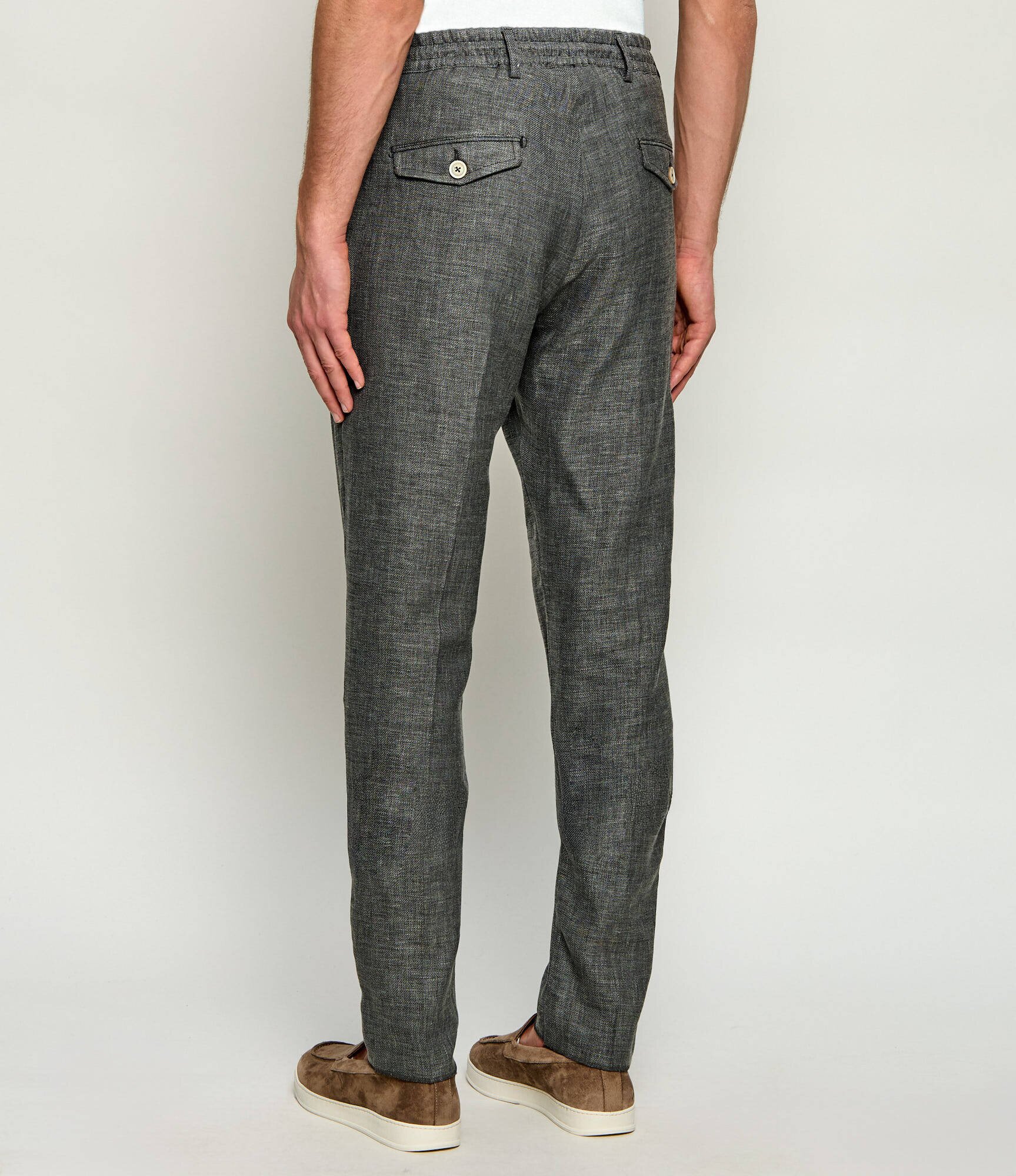 Eleventy Pantaloni | Slim Fit | cu adaos de mătase și lână