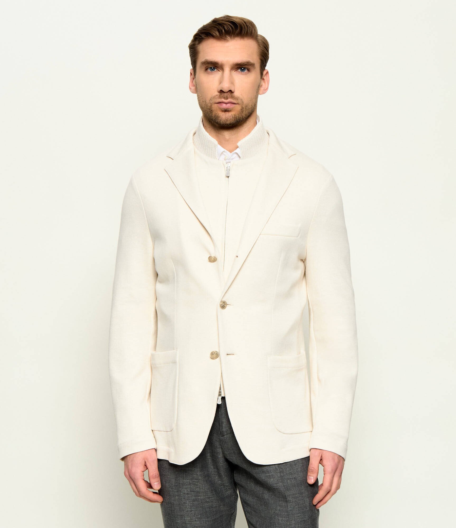 Eleventy Sacou 2 în 1 | Slim Fit | cu adaos de in