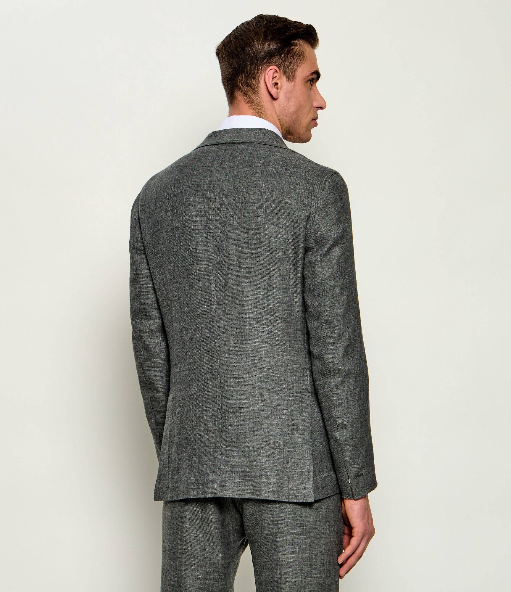 Eleventy Sacou | Slim Fit | cu adaos de mătase și lână