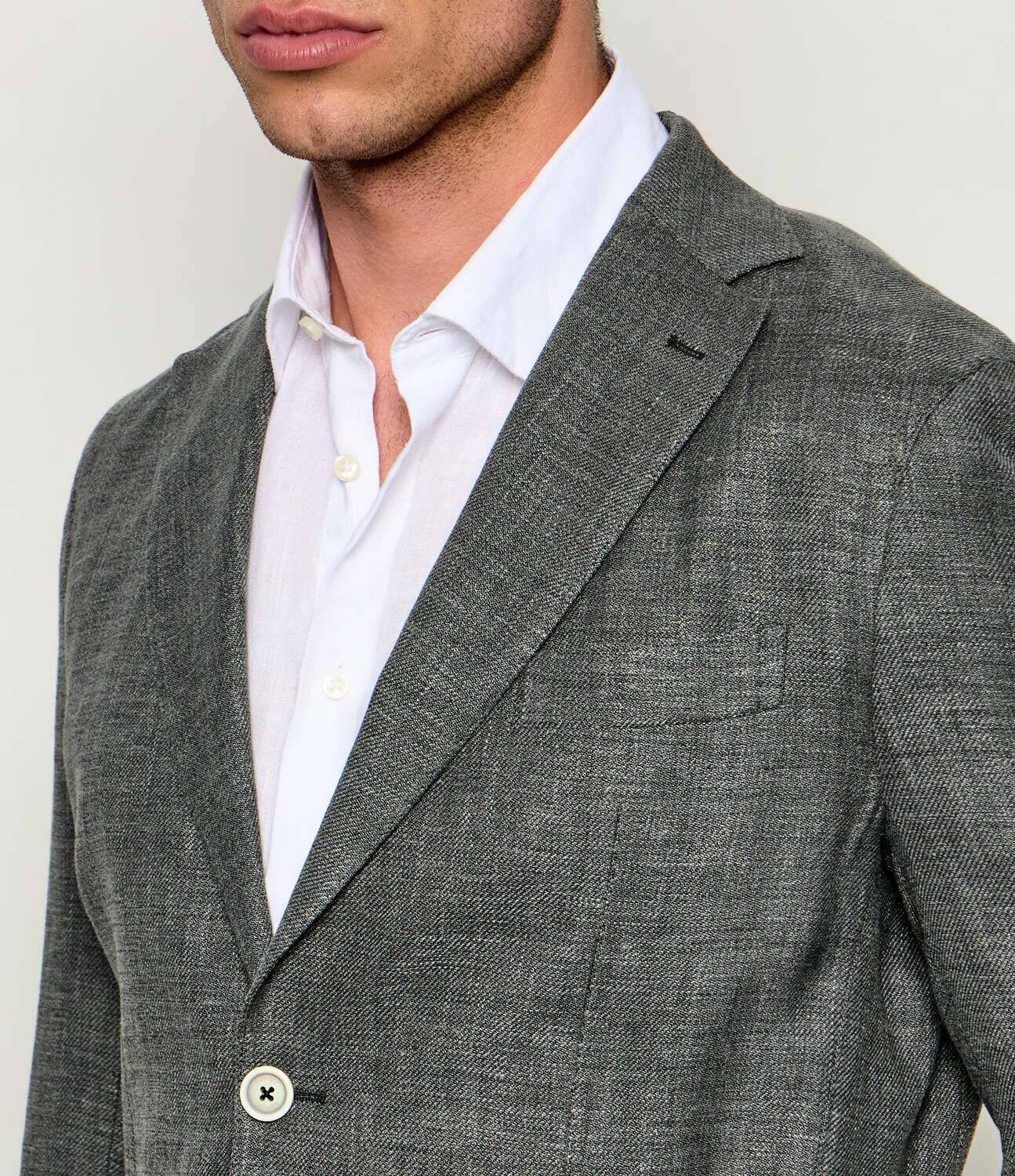 Eleventy Sacou | Slim Fit | cu adaos de mătase și lână