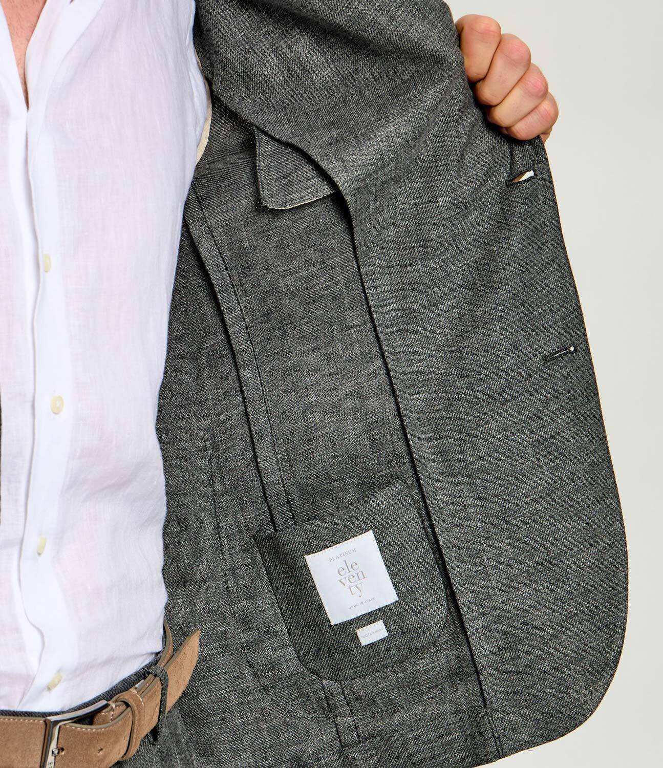 Eleventy Sacou | Slim Fit | cu adaos de mătase și lână