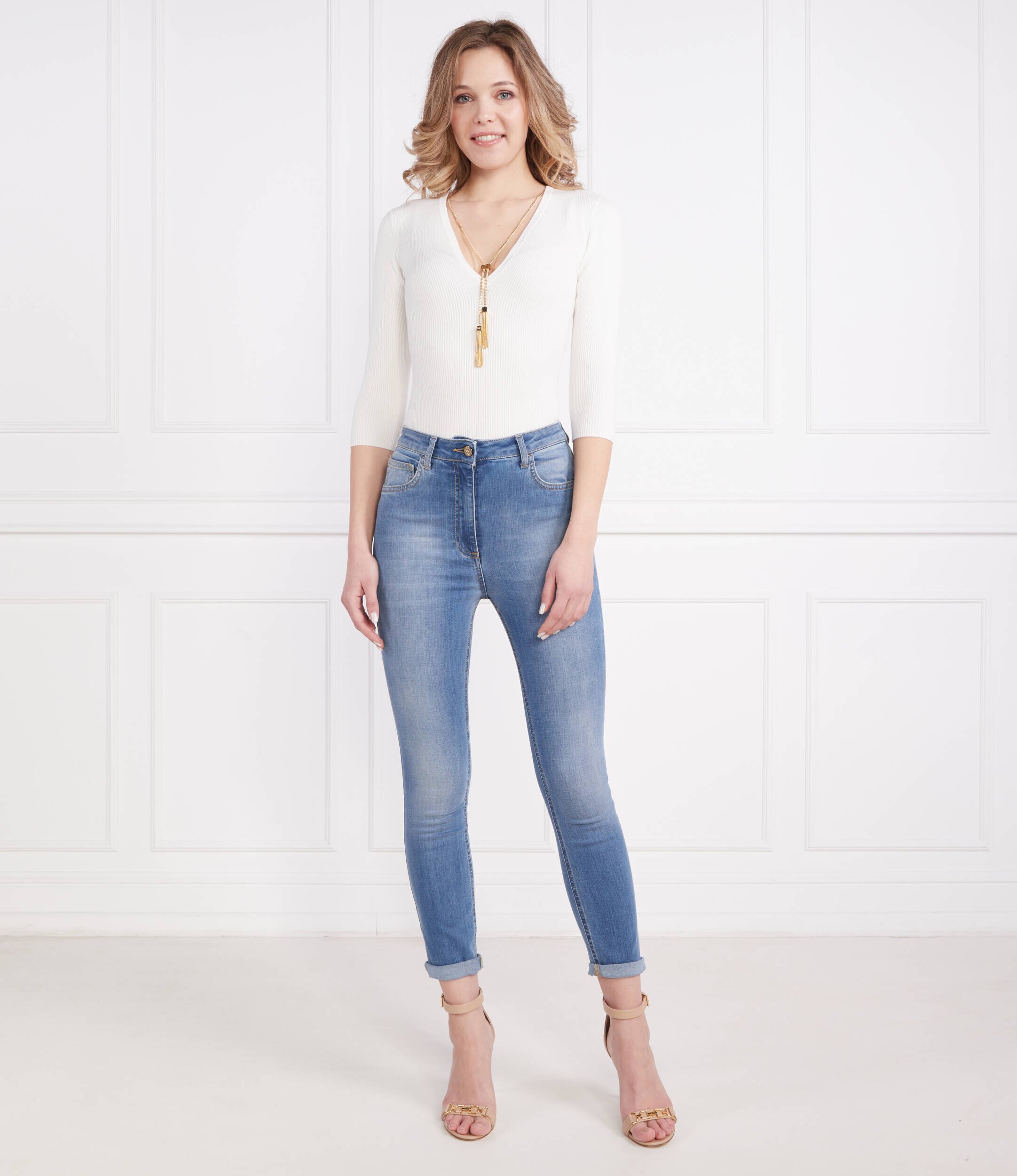 Elisabetta Franchi Bluză | Slim Fit cu adaos de mătase