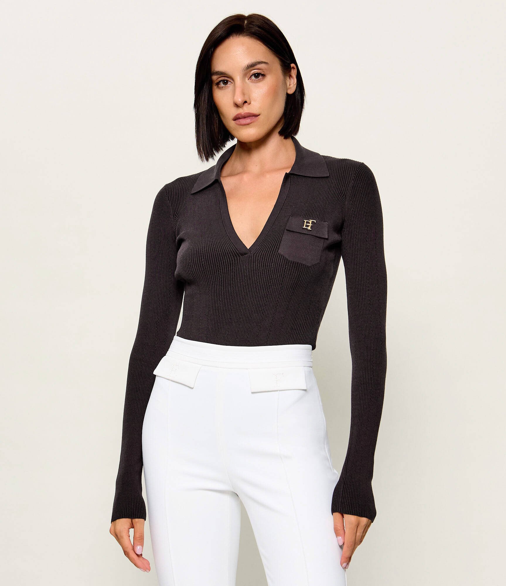 Elisabetta Franchi Body | Slim Fit cu adaos de mătase
