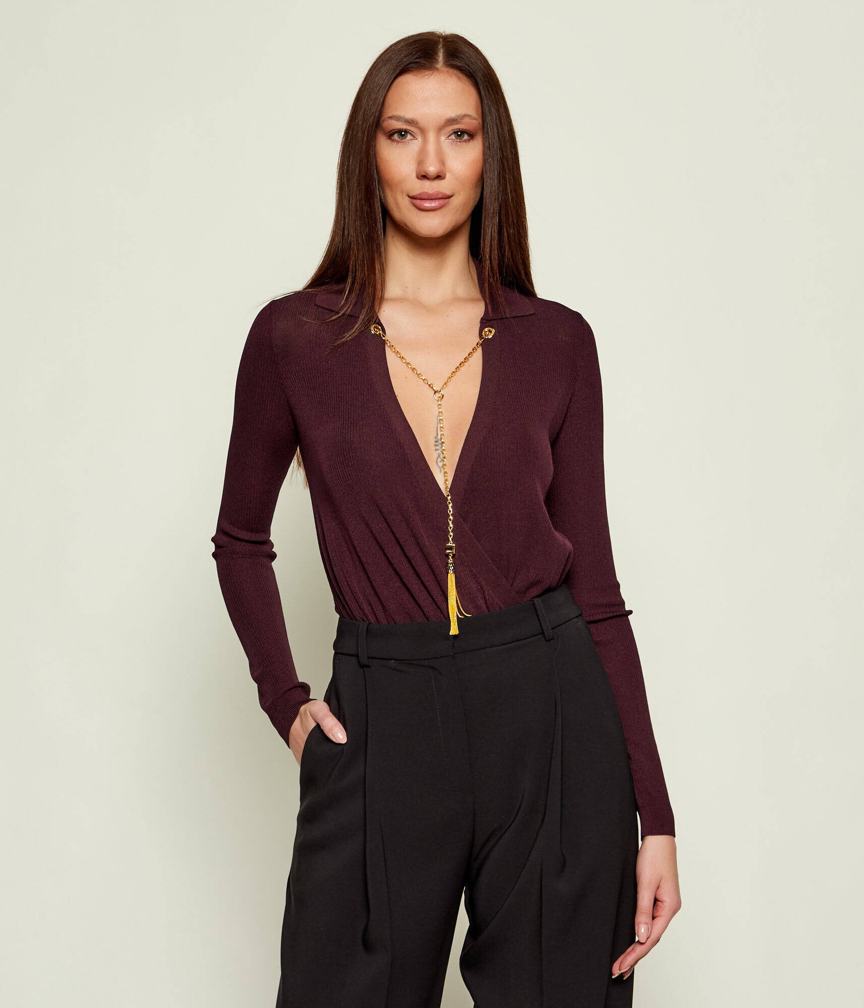 Elisabetta Franchi Body | Slim Fit cu adaos de mătase