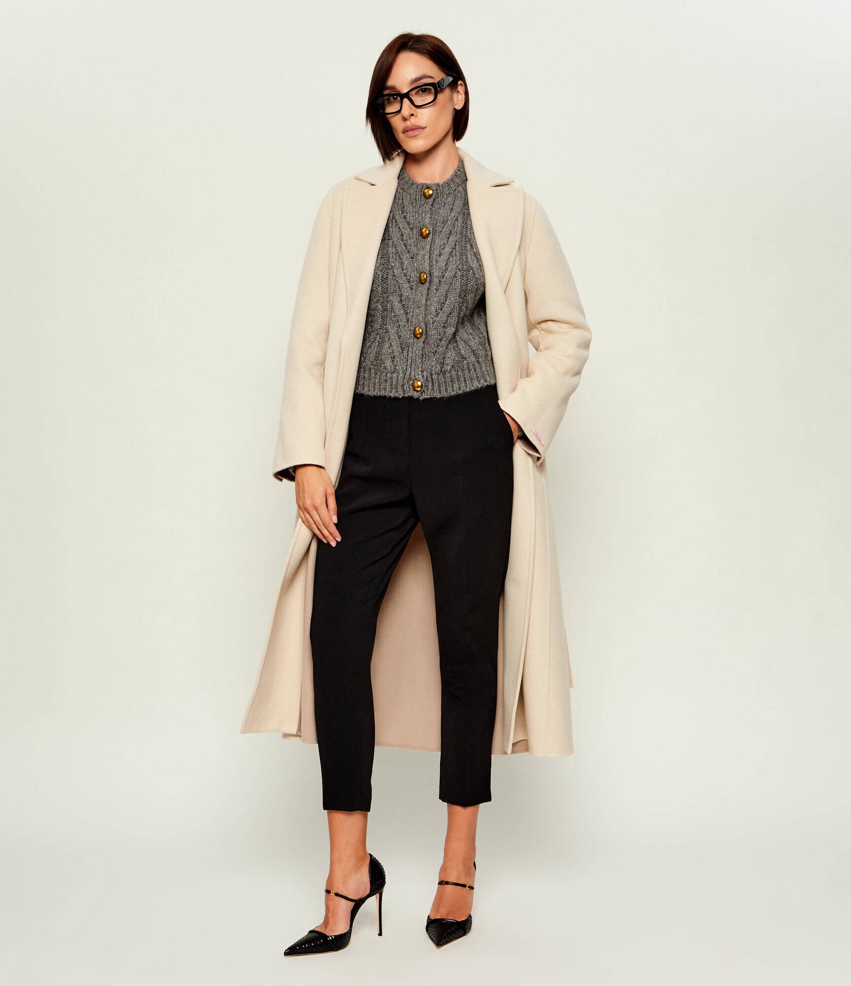 Elisabetta Franchi Cardigan | Loose fit cu adaos de lână