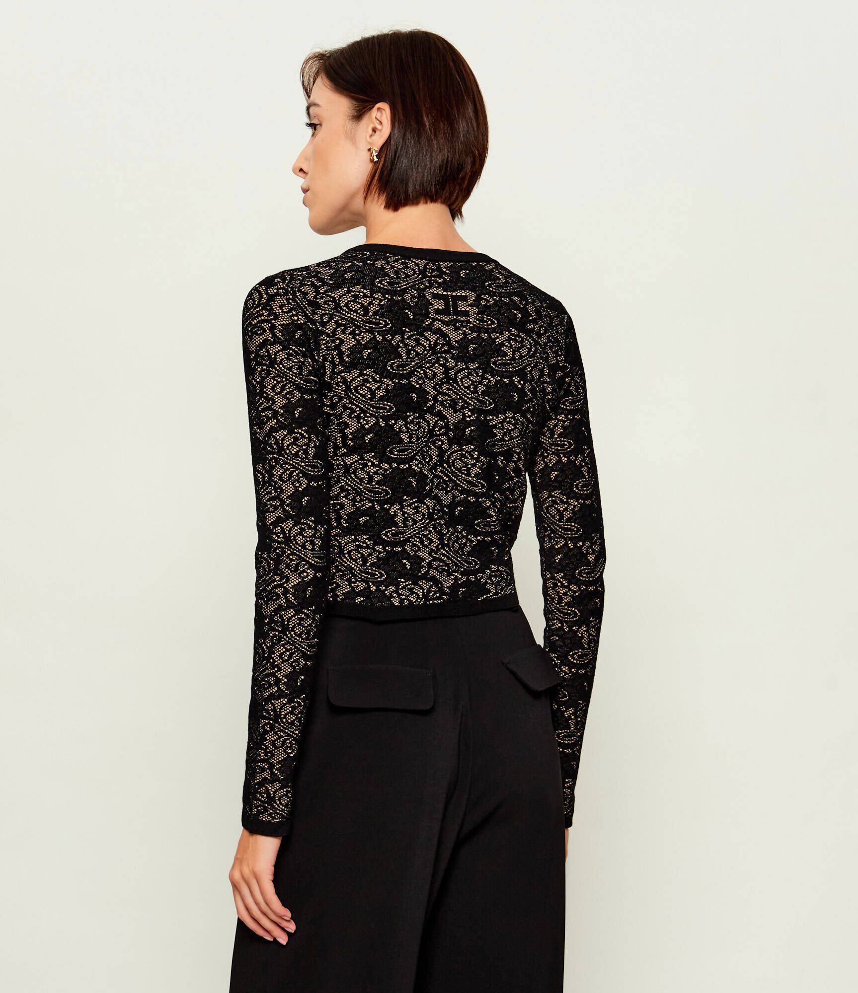 Elisabetta Franchi De dantelă cardigan | Slim Fit