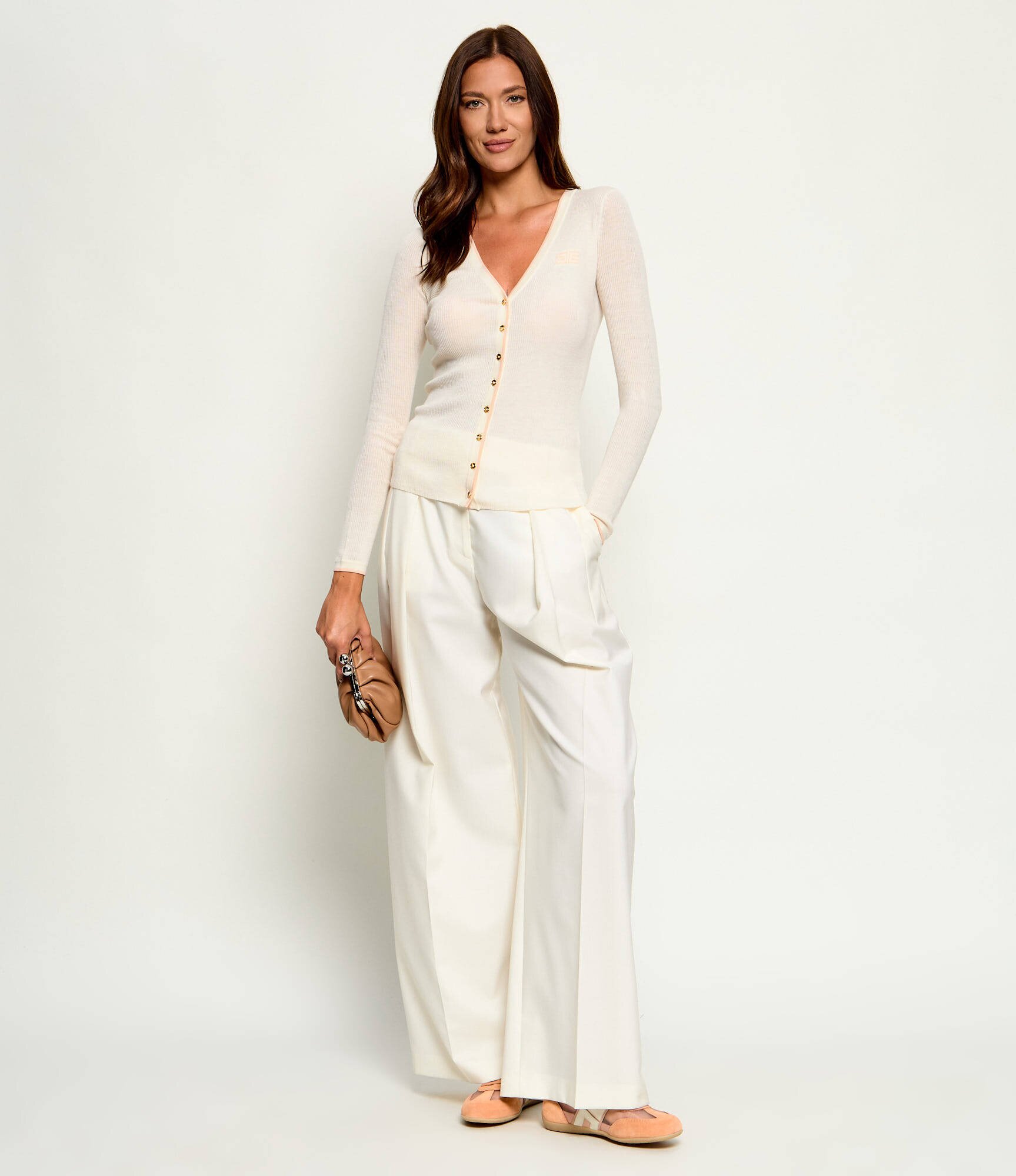Elisabetta Franchi De lână cardigan | Slim Fit