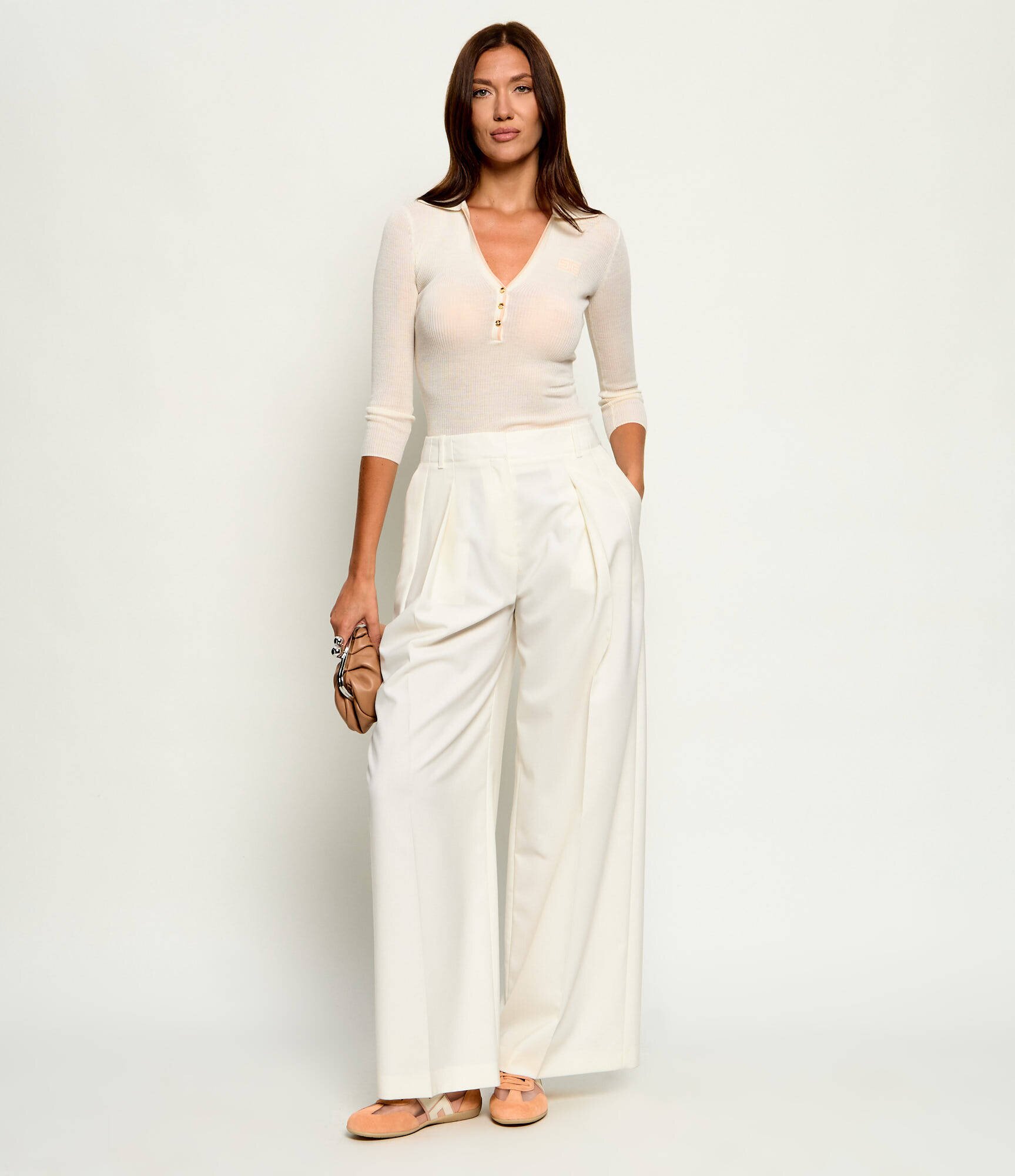 Elisabetta Franchi De lână polo | Slim Fit