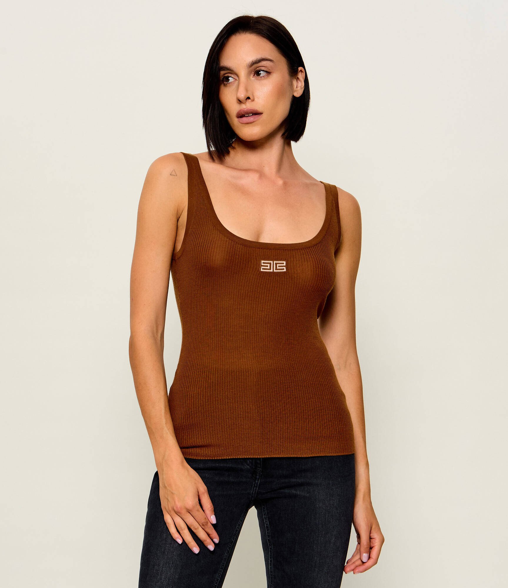 Elisabetta Franchi De lână top | Slim Fit