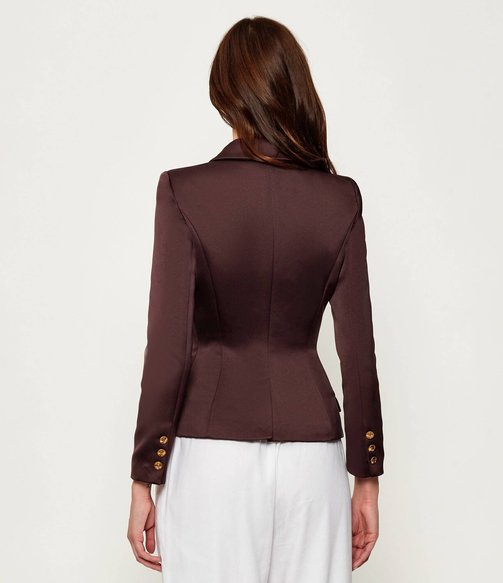 Elisabetta Franchi De satin jachetă | Slim Fit