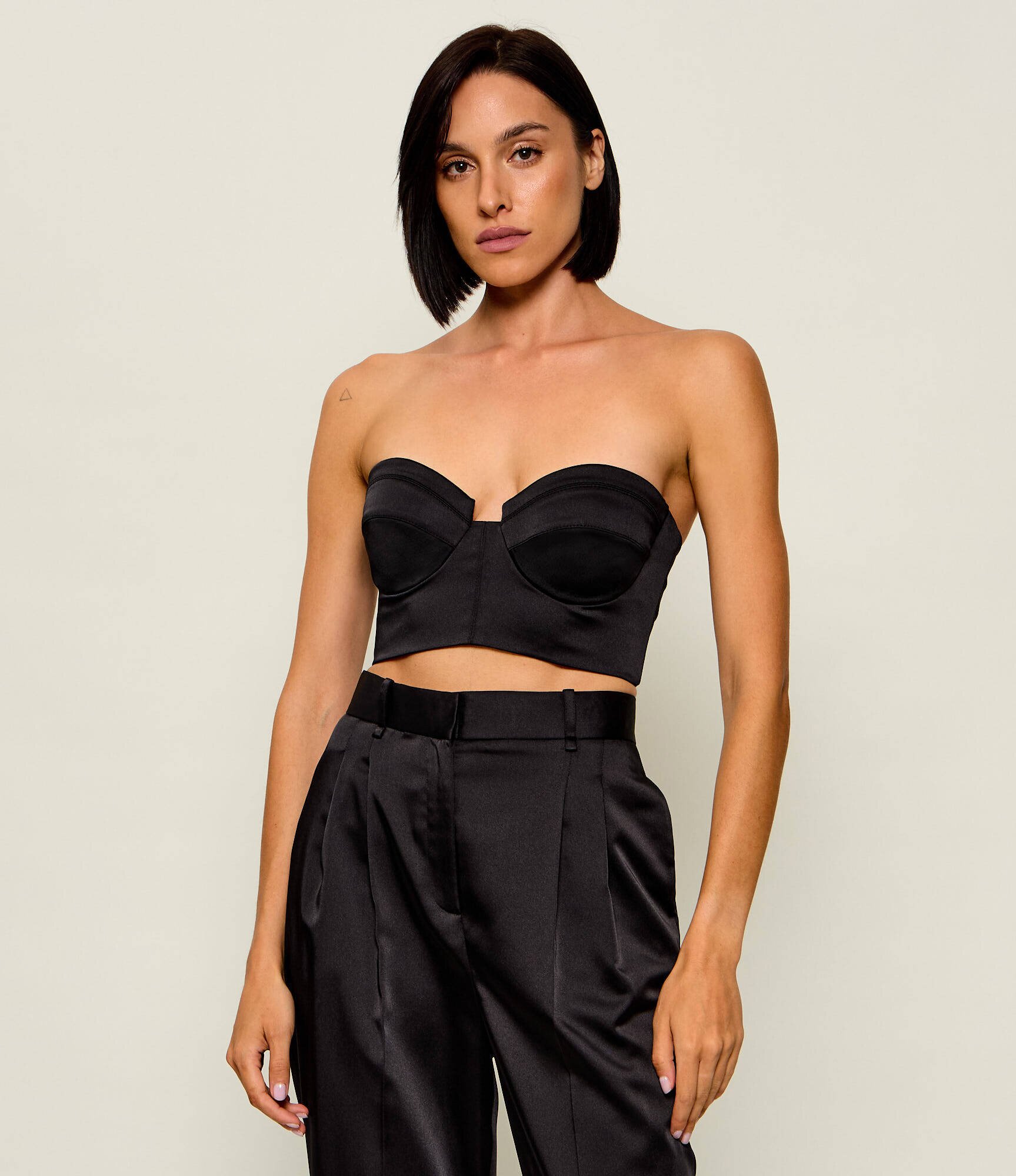 Elisabetta Franchi De satin top | Cropped Fit